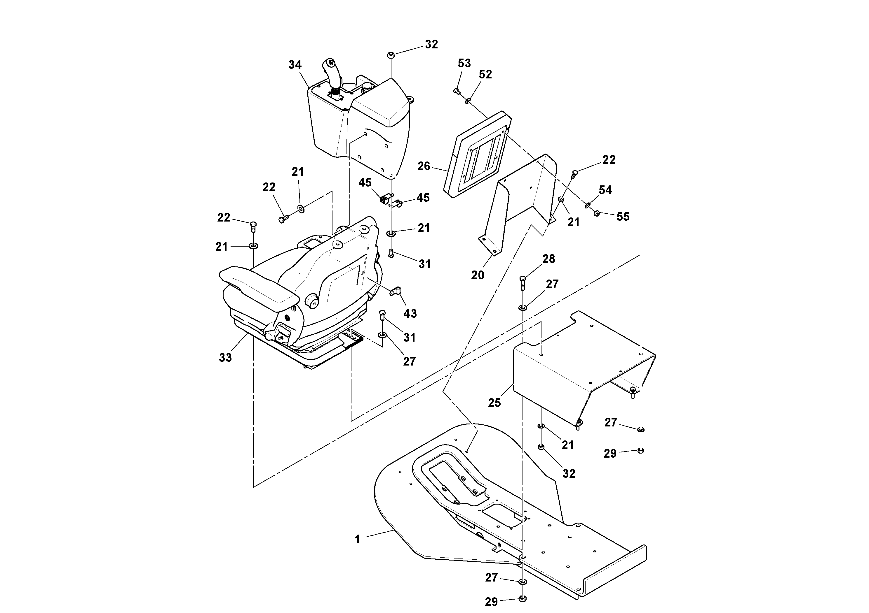 Схема запчастей Volvo DD132HF/DD138HF/HA/HFA S/N 197527- - 41024 Operators Platform Assembly 