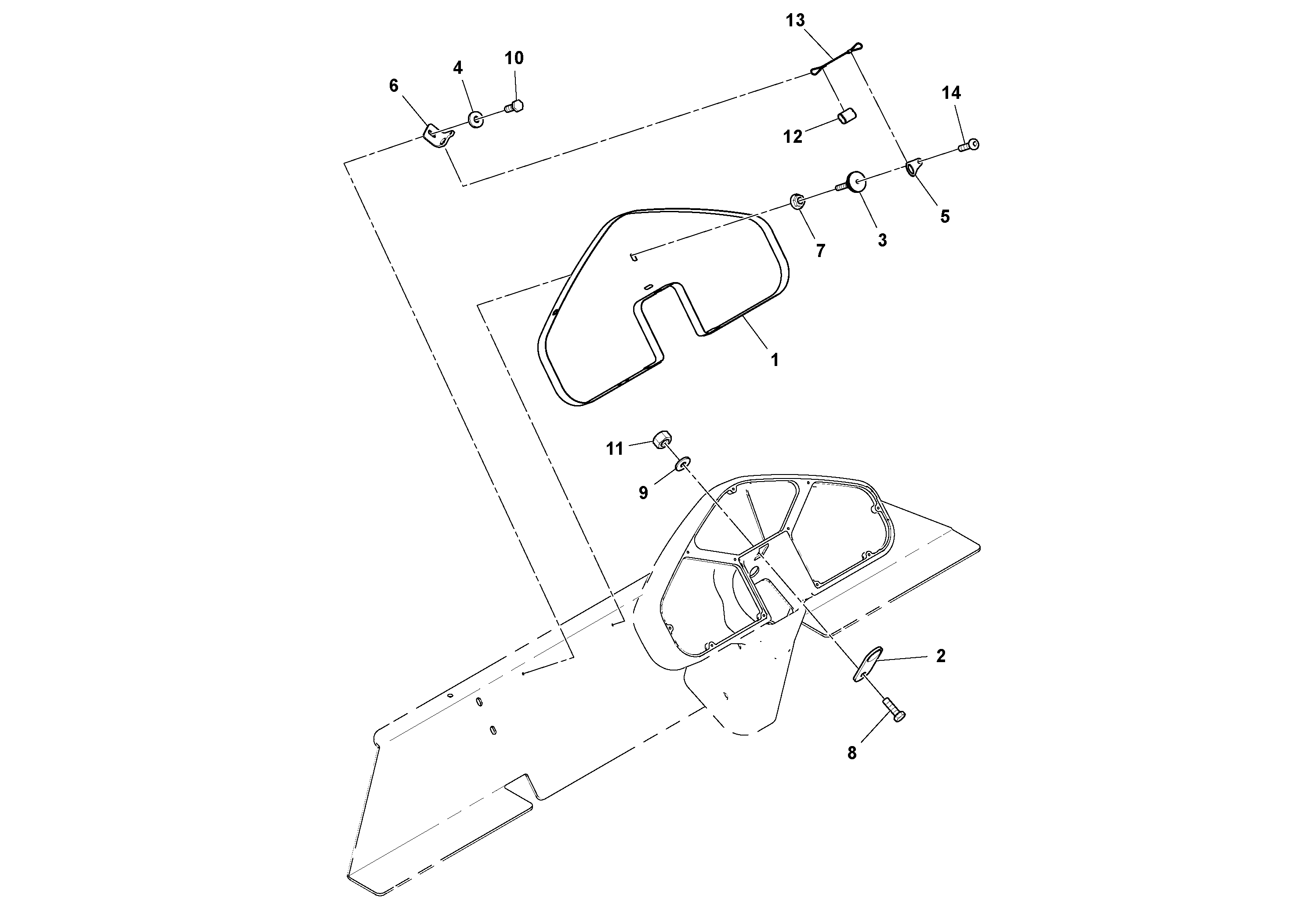 Схема запчастей Volvo DD132HF/DD138HF/HA/HFA S/N 197527- - 48702 Vandal Cover Installation 