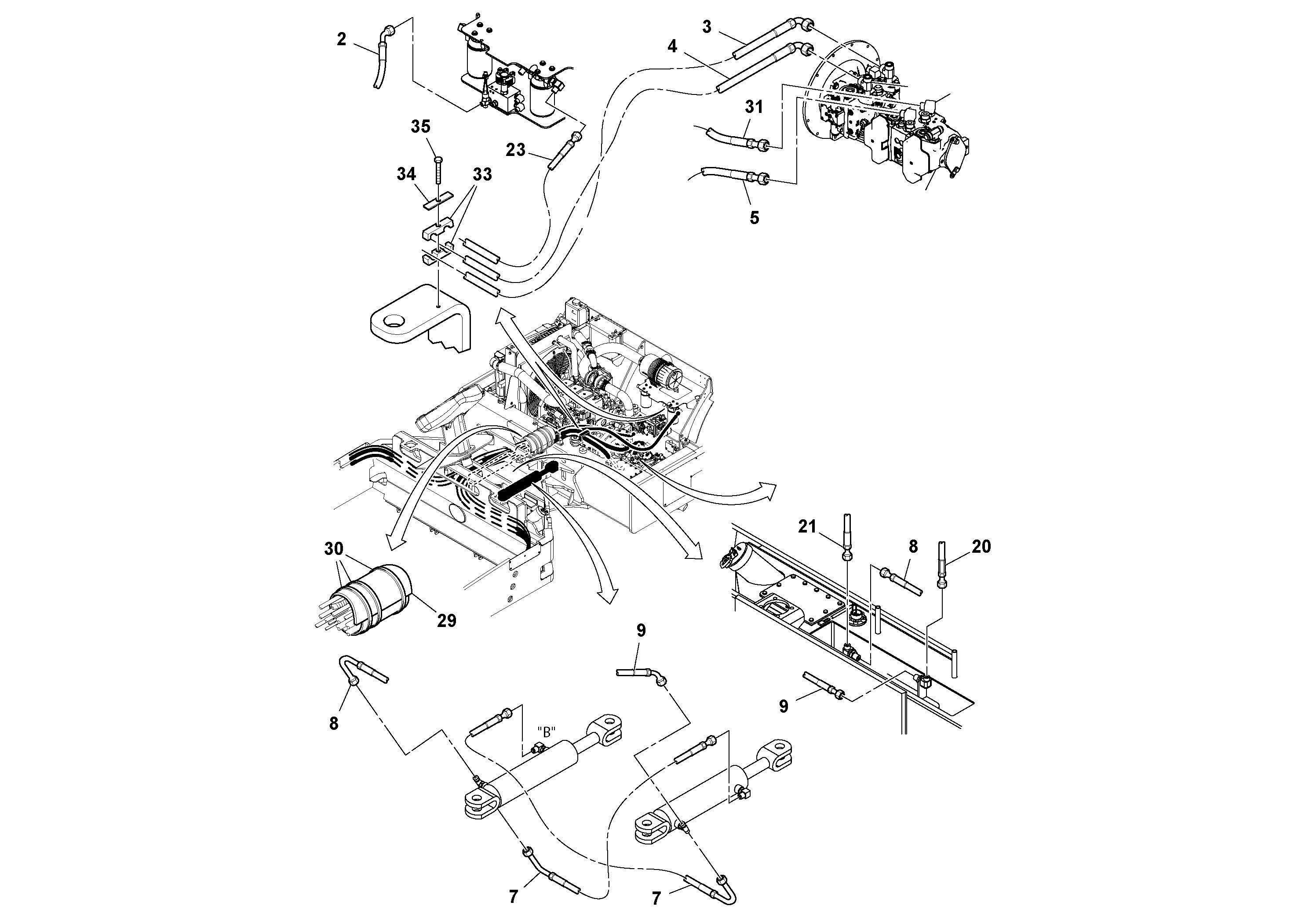 Схема запчастей Volvo DD132HF/DD138HF/HA/HFA S/N 197527- - 37201 Front Hosing Installation 