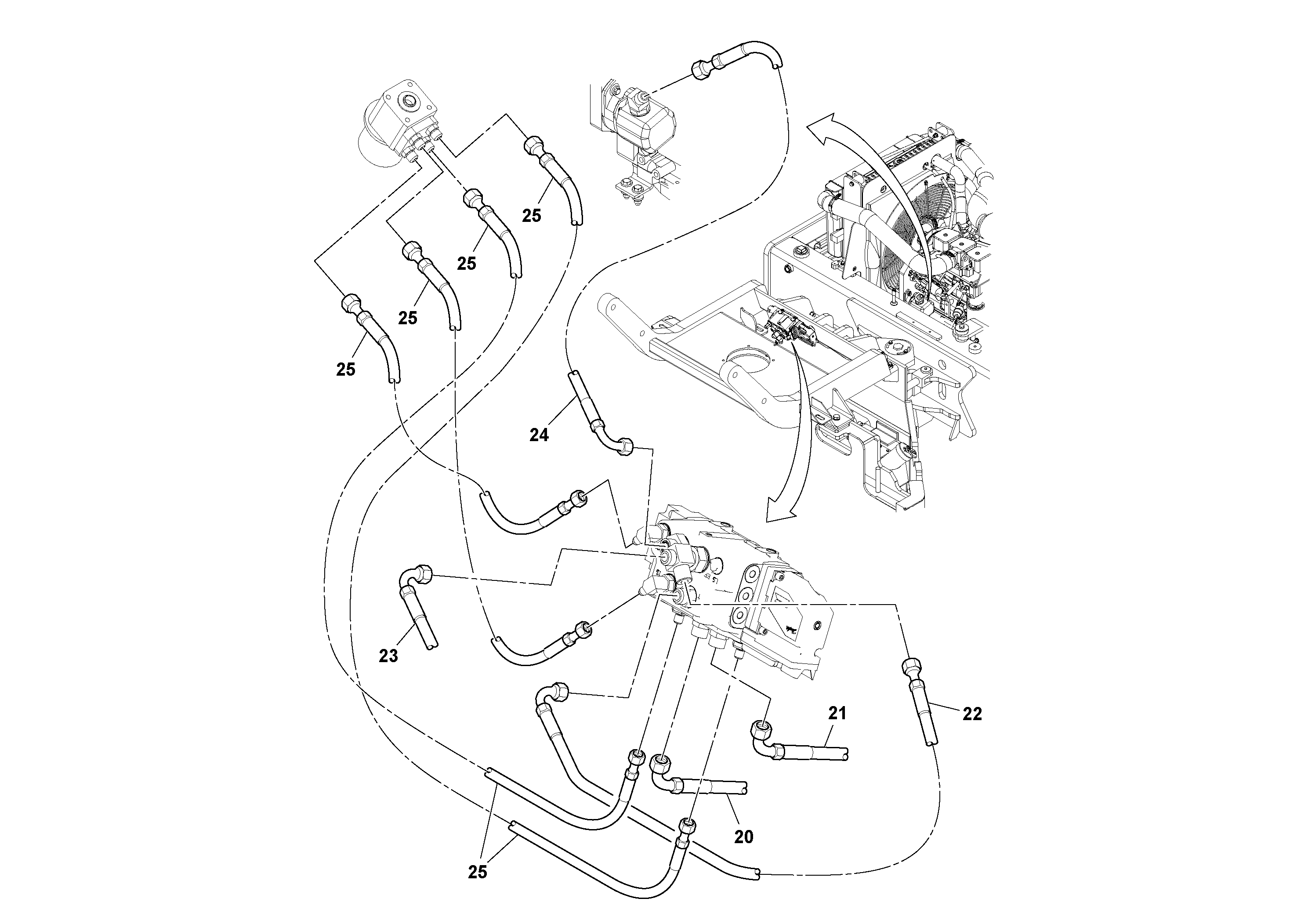 Схема запчастей Volvo DD132HF/DD138HF/HA/HFA S/N 197527- - 49030 Front Hosing Installation 