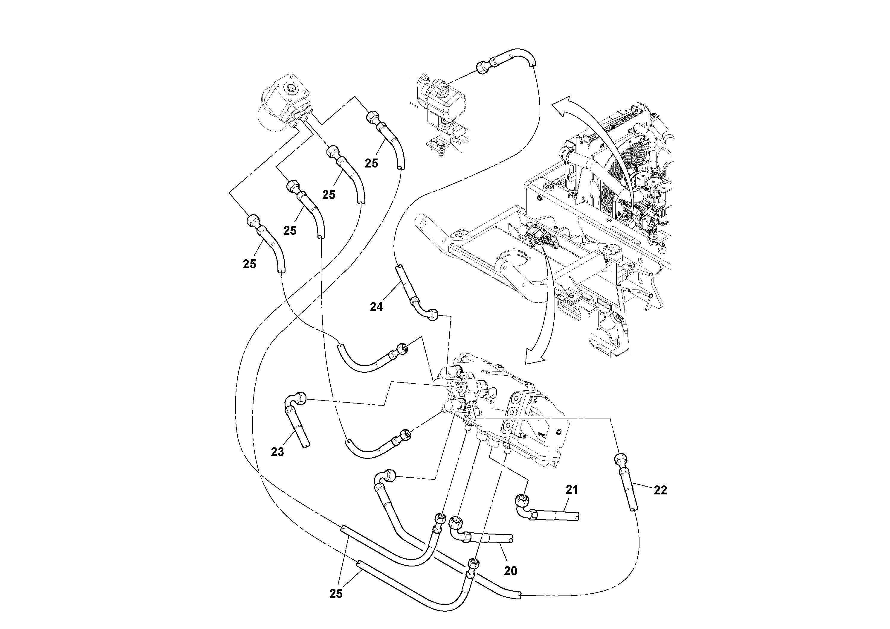 Схема запчастей Volvo DD132HF/DD138HF/HA/HFA S/N 197527- - 81991 Front Hosing Installation 