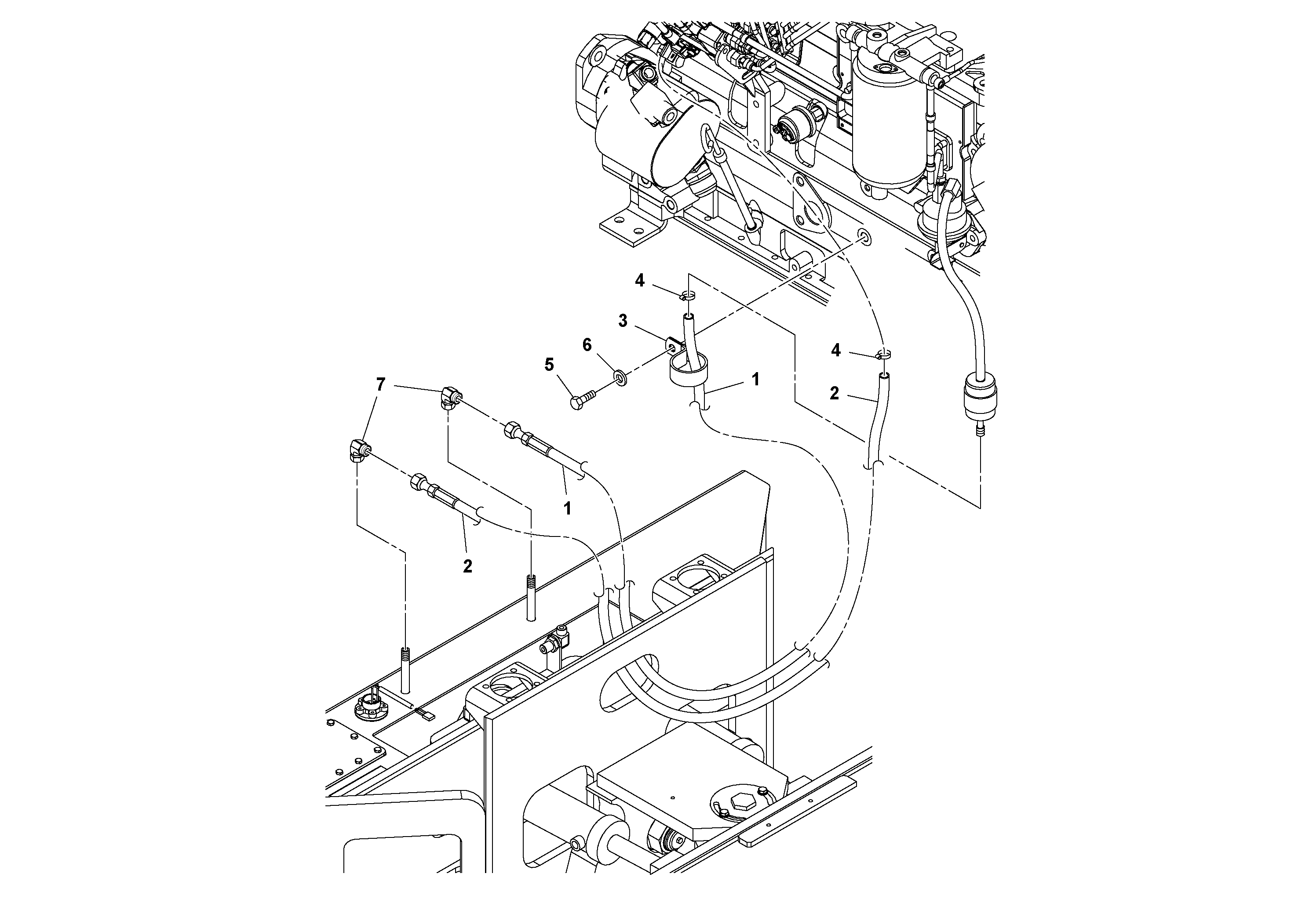 Схема запчастей Volvo DD132HF/DD138HF/HA/HFA S/N 197527- - 46425 Fuel Line Installation 