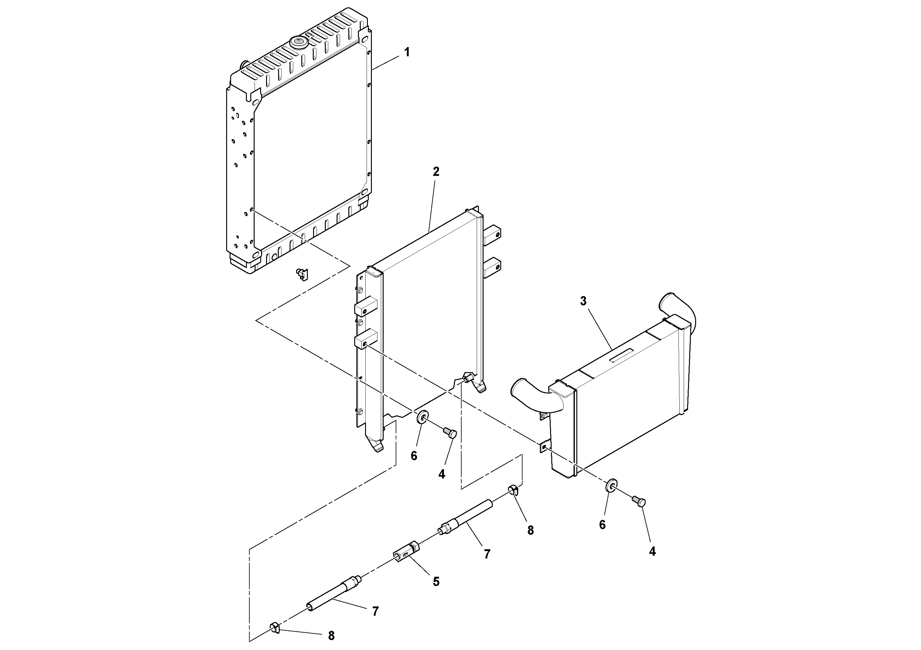 Схема запчастей Volvo DD132HF/DD138HF/HA/HFA S/N 197527- - 57744 Cooling Assembly 