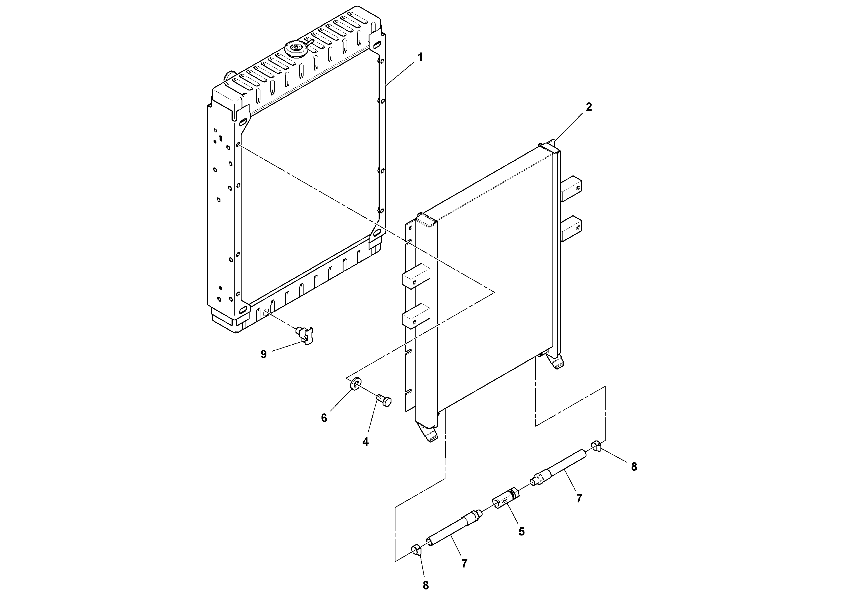 Схема запчастей Volvo DD132HF/DD138HF/HA/HFA S/N 197527- - 57745 Cooling Assembly 