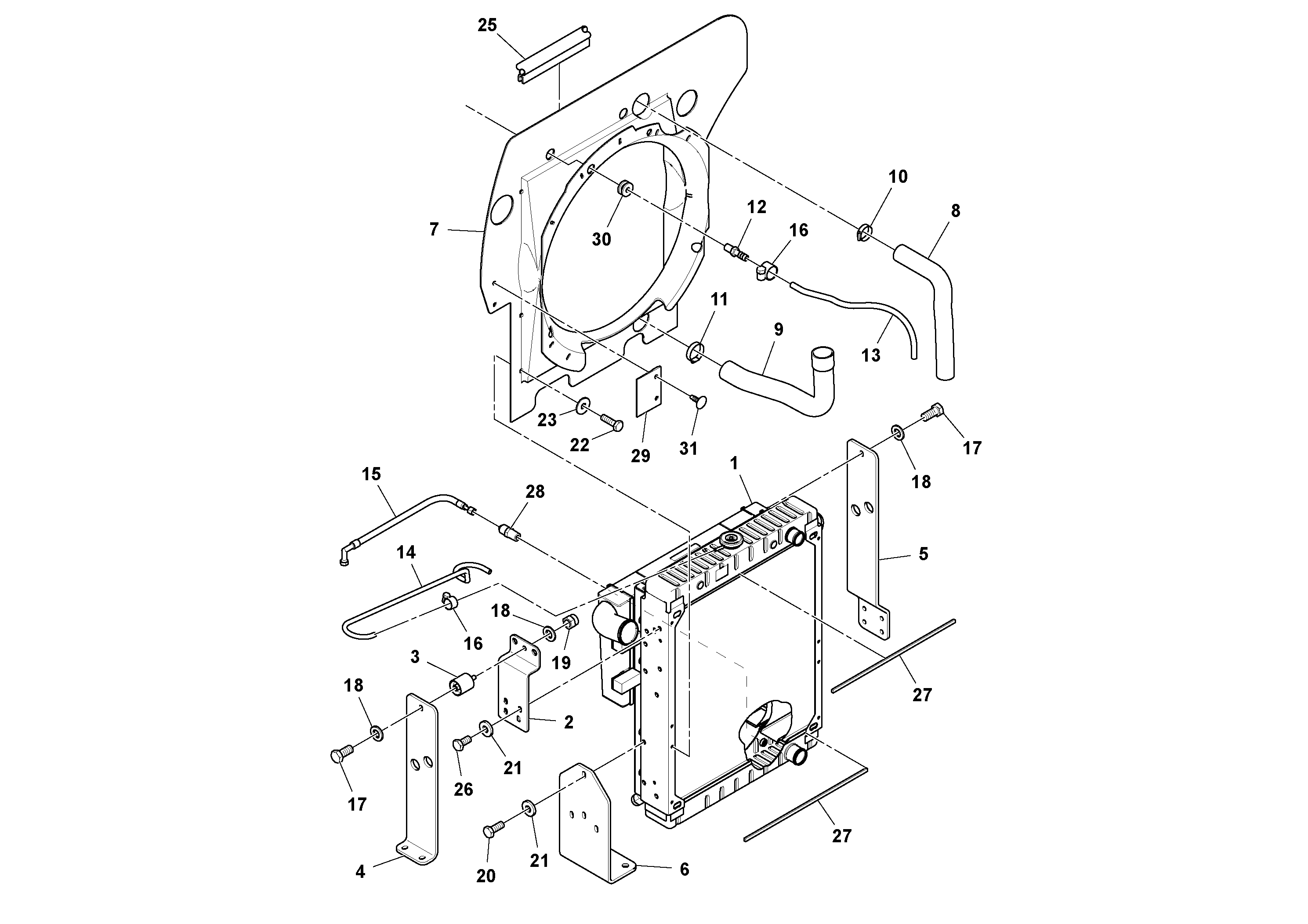 Схема запчастей Volvo DD132HF/DD138HF/HA/HFA S/N 197527- - 96359 Cooling Package Assembly 