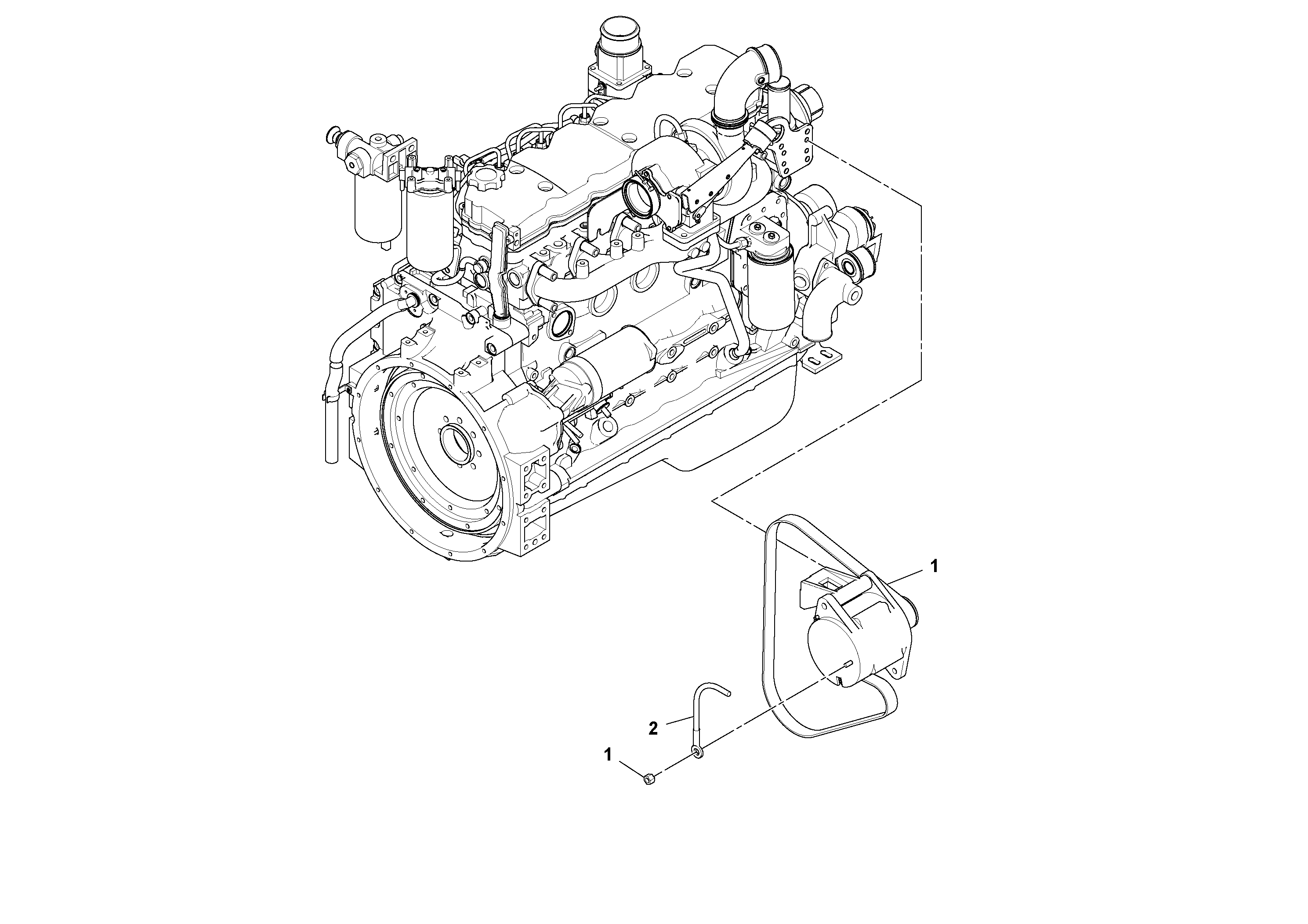 Схема запчастей Volvo DD132HF/DD138HF/HA/HFA S/N 197527- - 39307 Heavy-duty Alternator Installation 