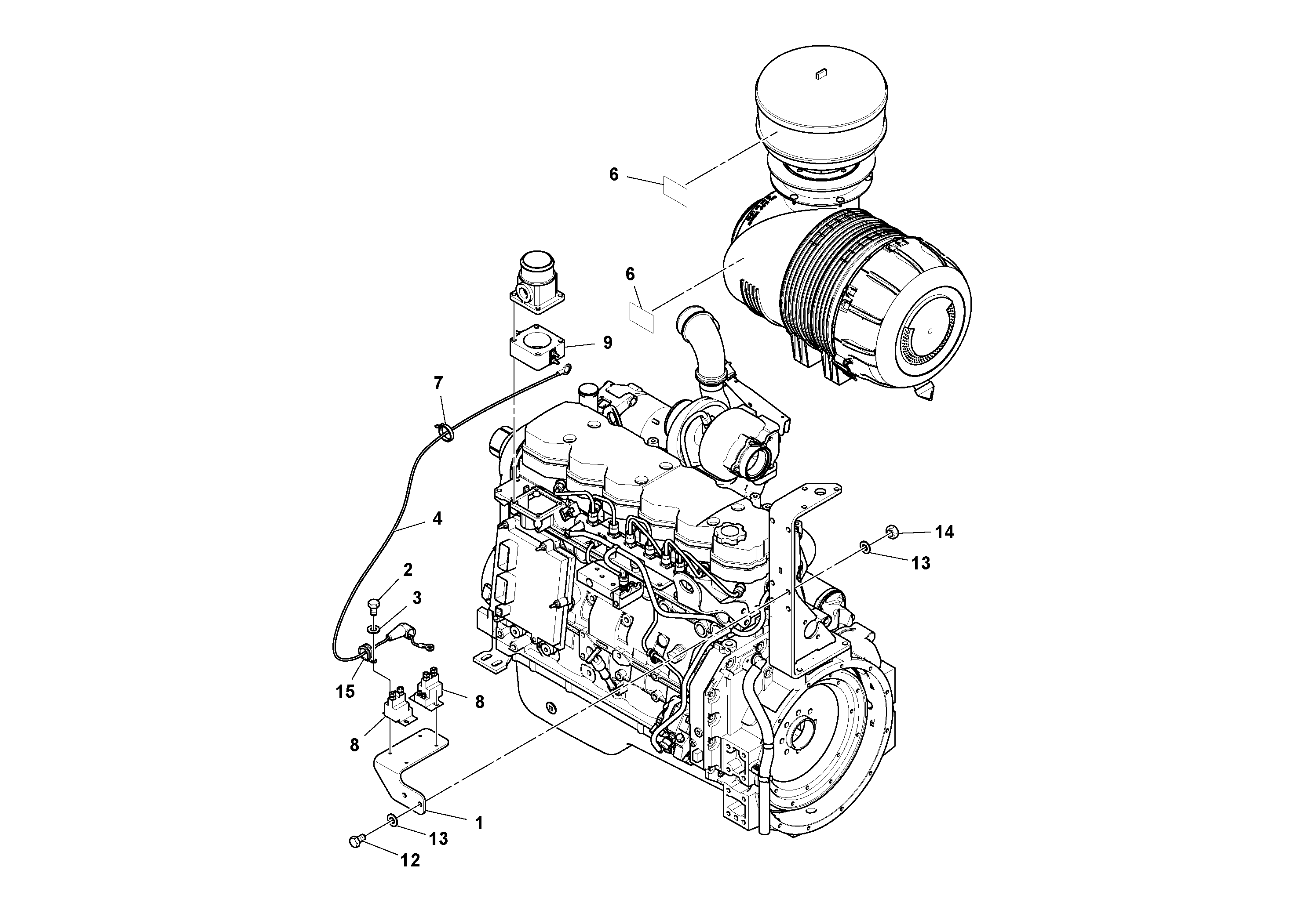 Схема запчастей Volvo DD132HF/DD138HF/HA/HFA S/N 197527- - 73565 Grid Heater Installation 