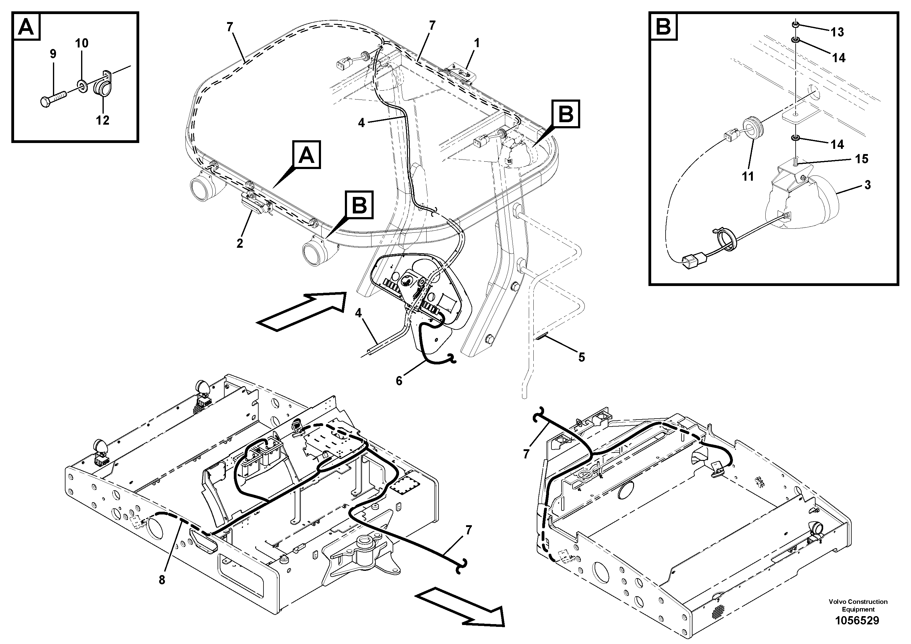 Схема запчастей Volvo DD132HF/DD138HF/HA/HFA S/N 197527- - 70079 Work light Installation 