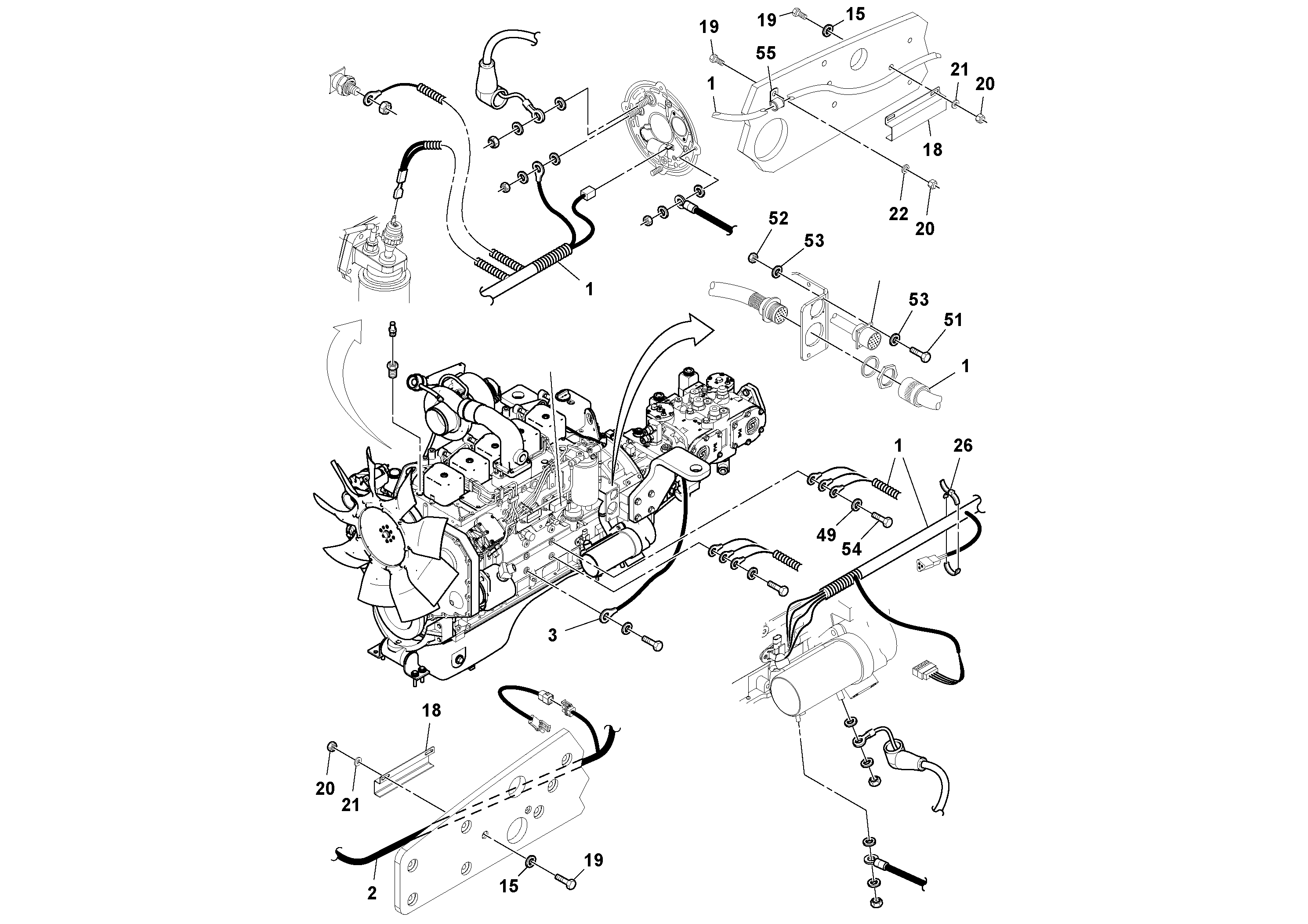 Схема запчастей Volvo DD132HF/DD138HF/HA/HFA S/N 197527- - 100062 Electrical 