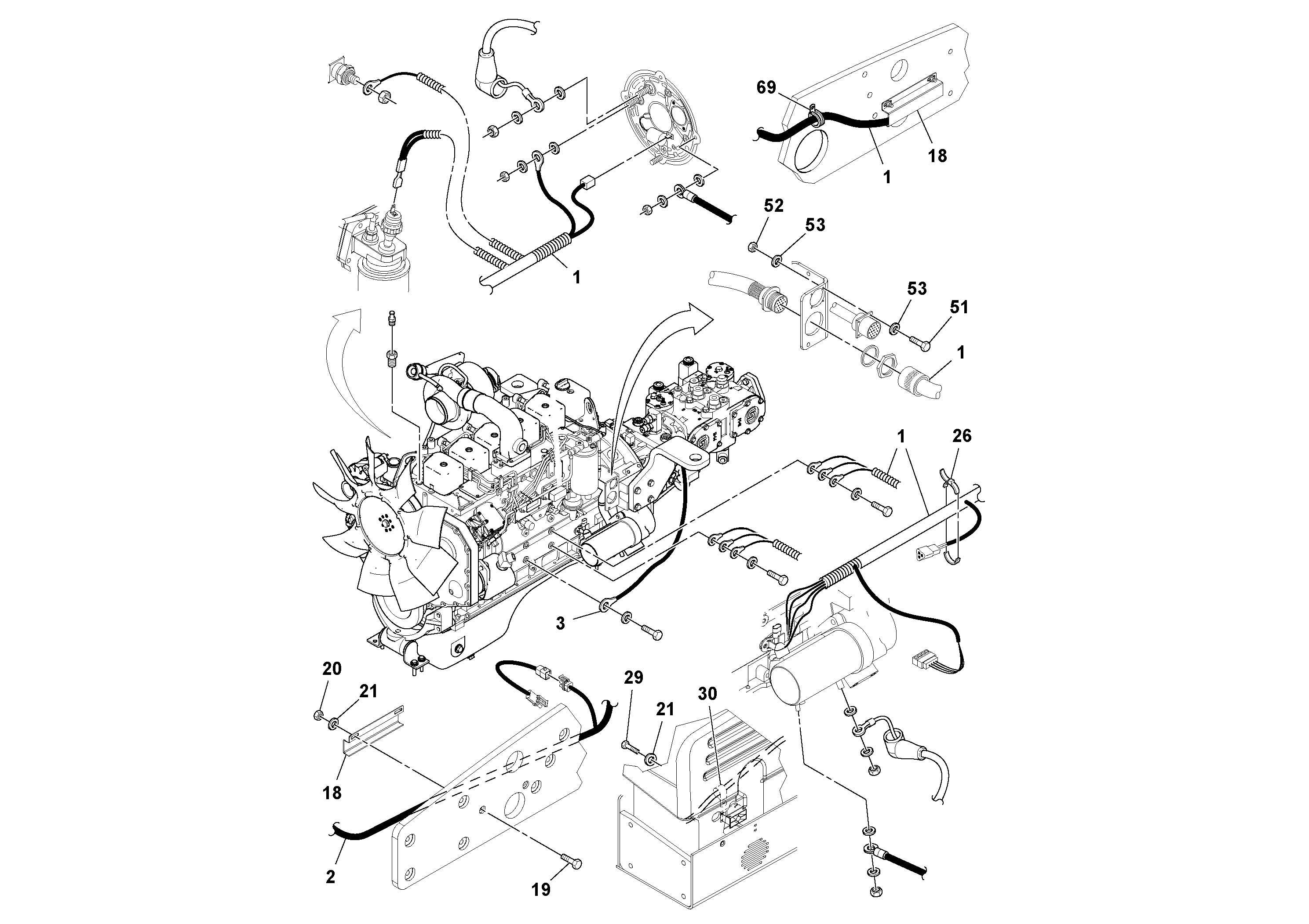 Схема запчастей Volvo DD132HF/DD138HF/HA/HFA S/N 197527- - 25971 Electrical 