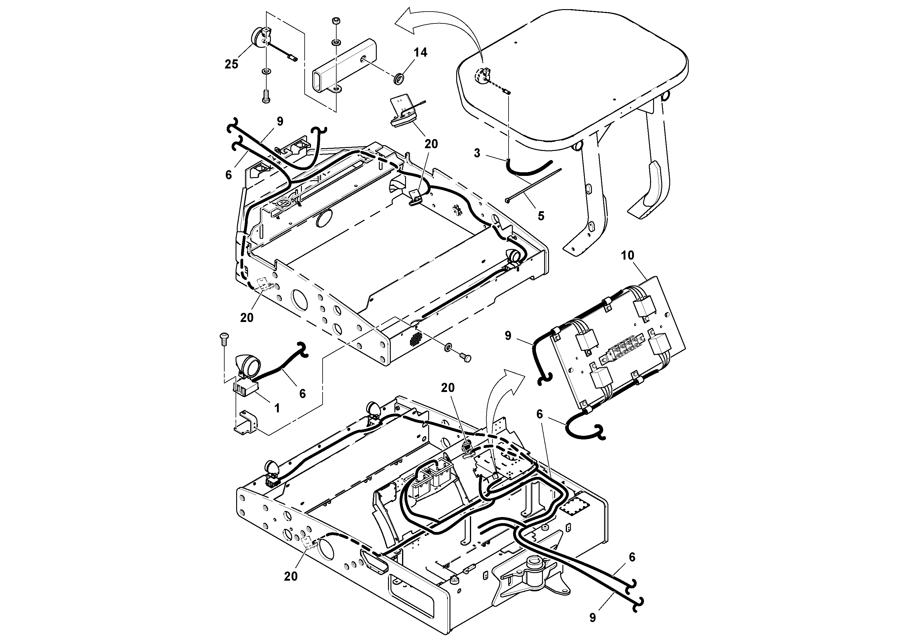 Схема запчастей Volvo DD132HF/DD138HF/HA/HFA S/N 197527- - 25978 HID Light installation 