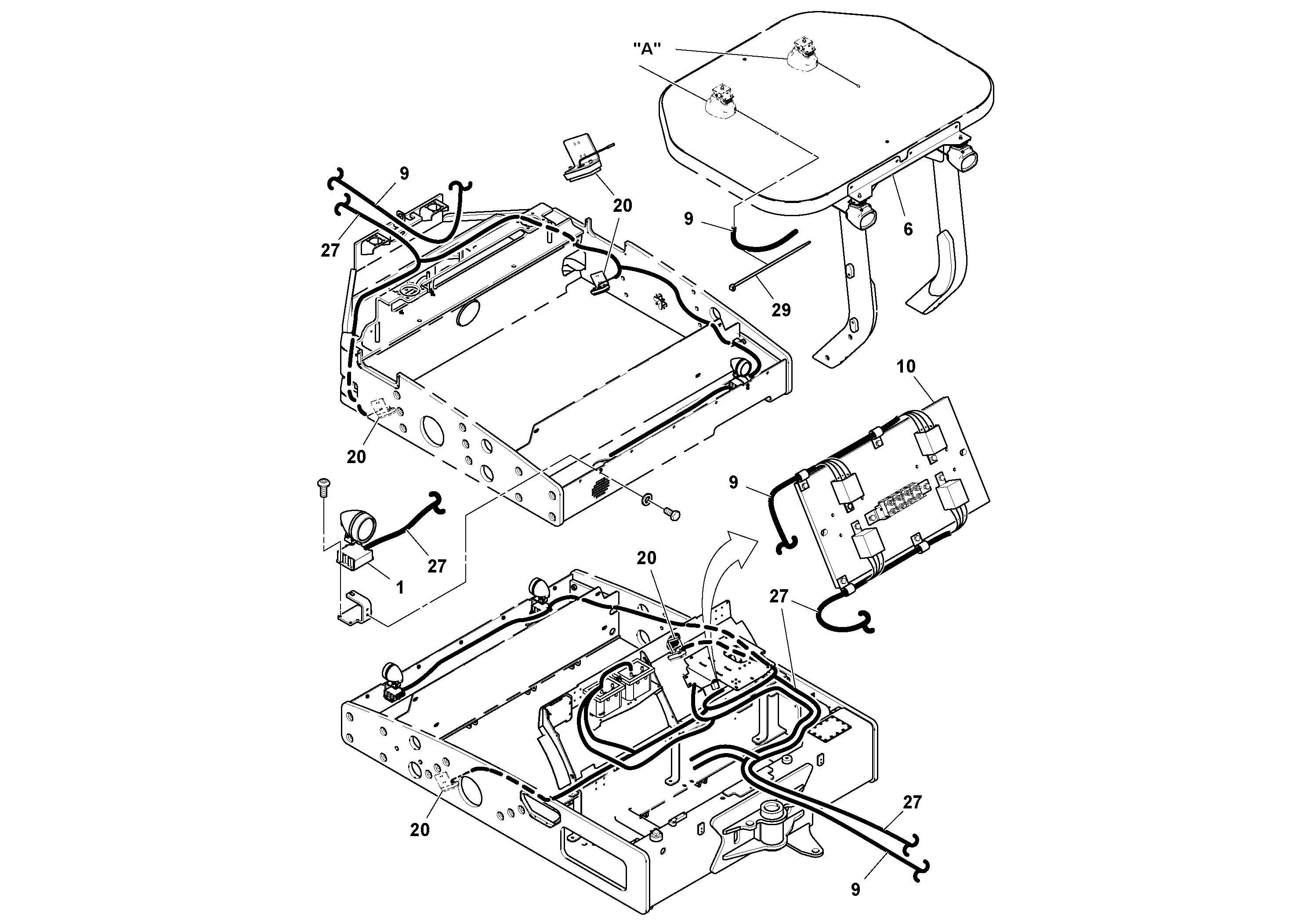 Схема запчастей Volvo DD132HF/DD138HF/HA/HFA S/N 197527- - 25981 HID Light installation 