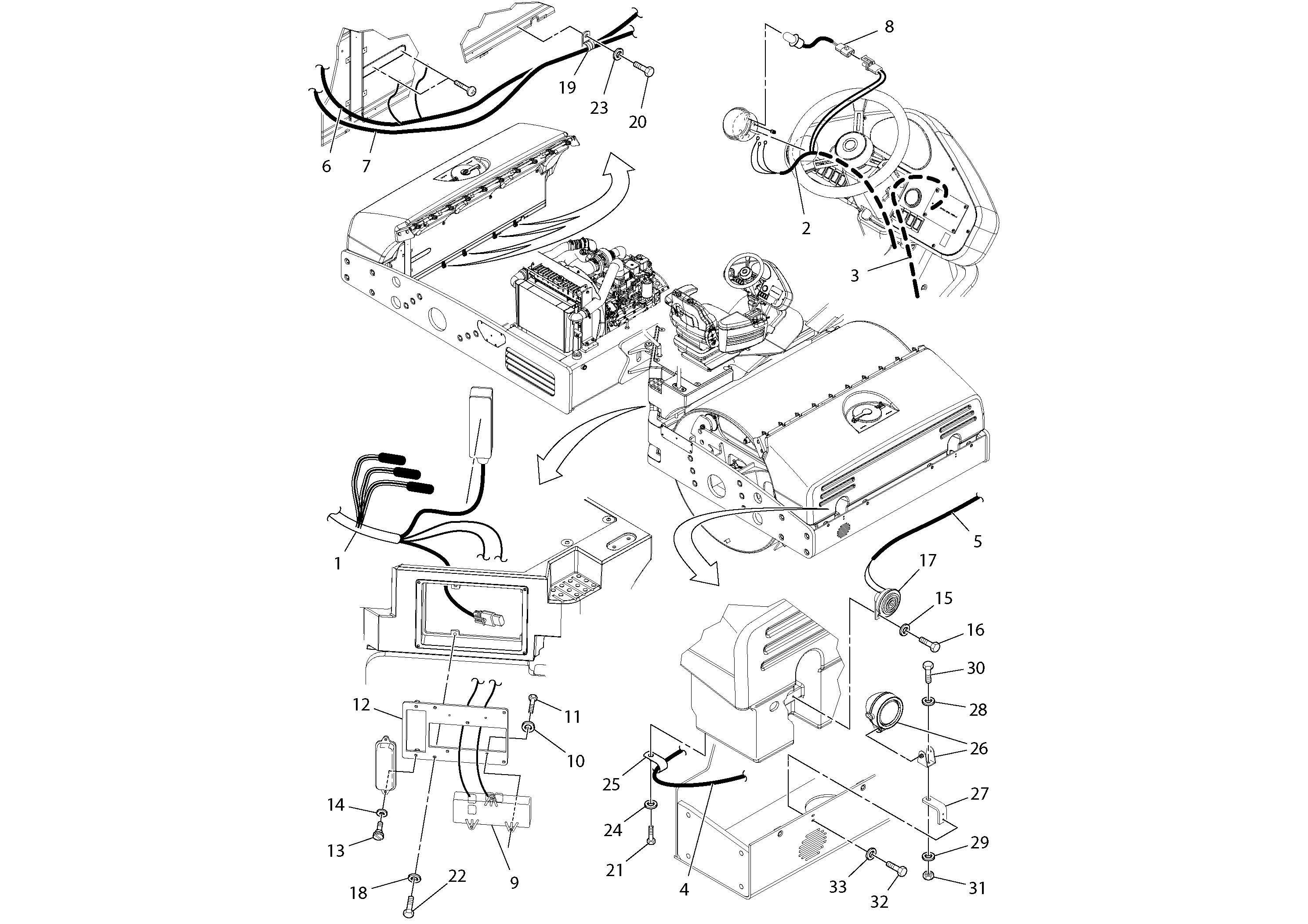 Схема запчастей Volvo DD132HF/DD138HF/HA/HFA S/N 197527- - 39970 Electrical 