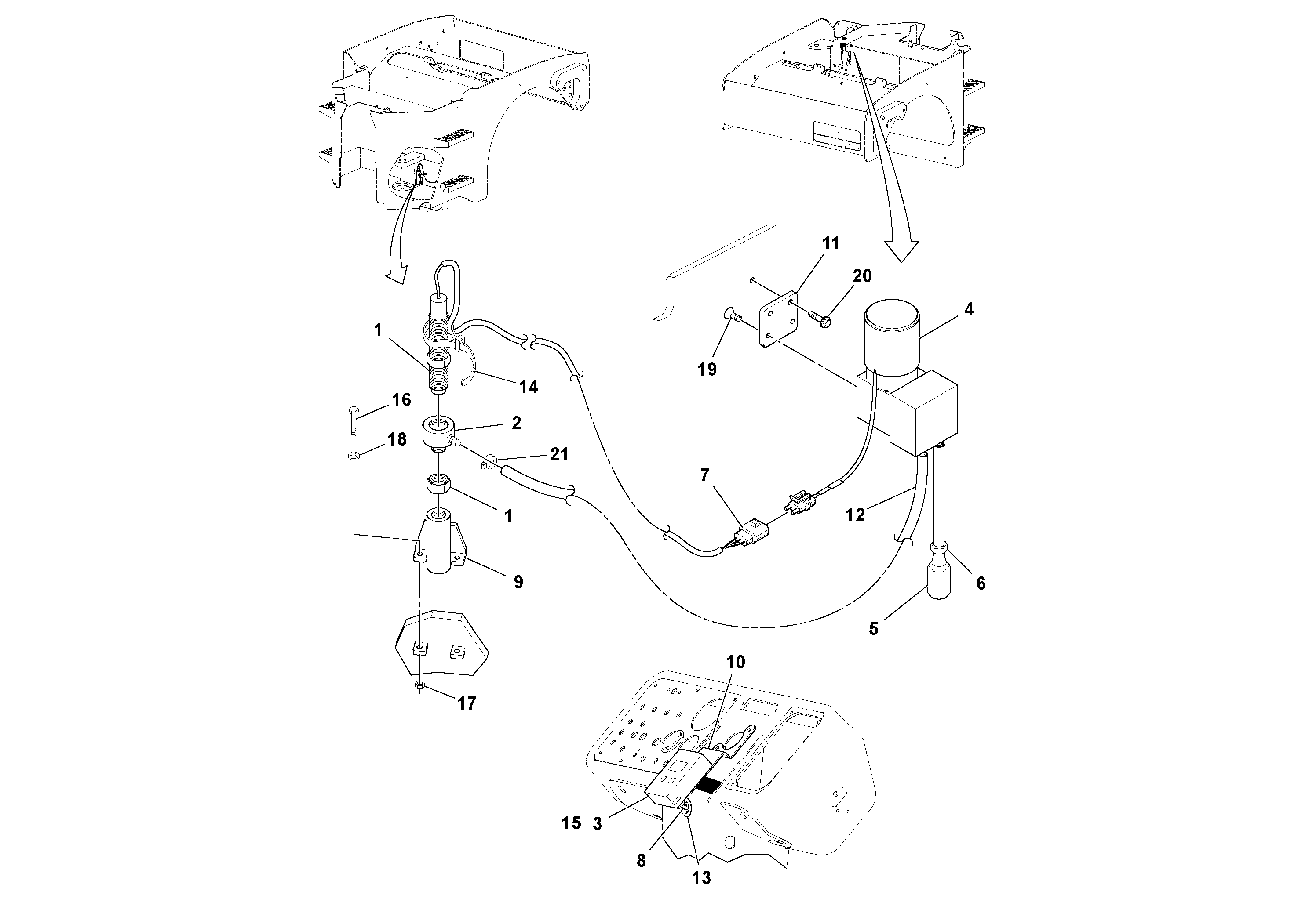 Схема запчастей Volvo DD70/DD70HF S/N 197522 - - 35186 Mat Temperature Sensor Installation 