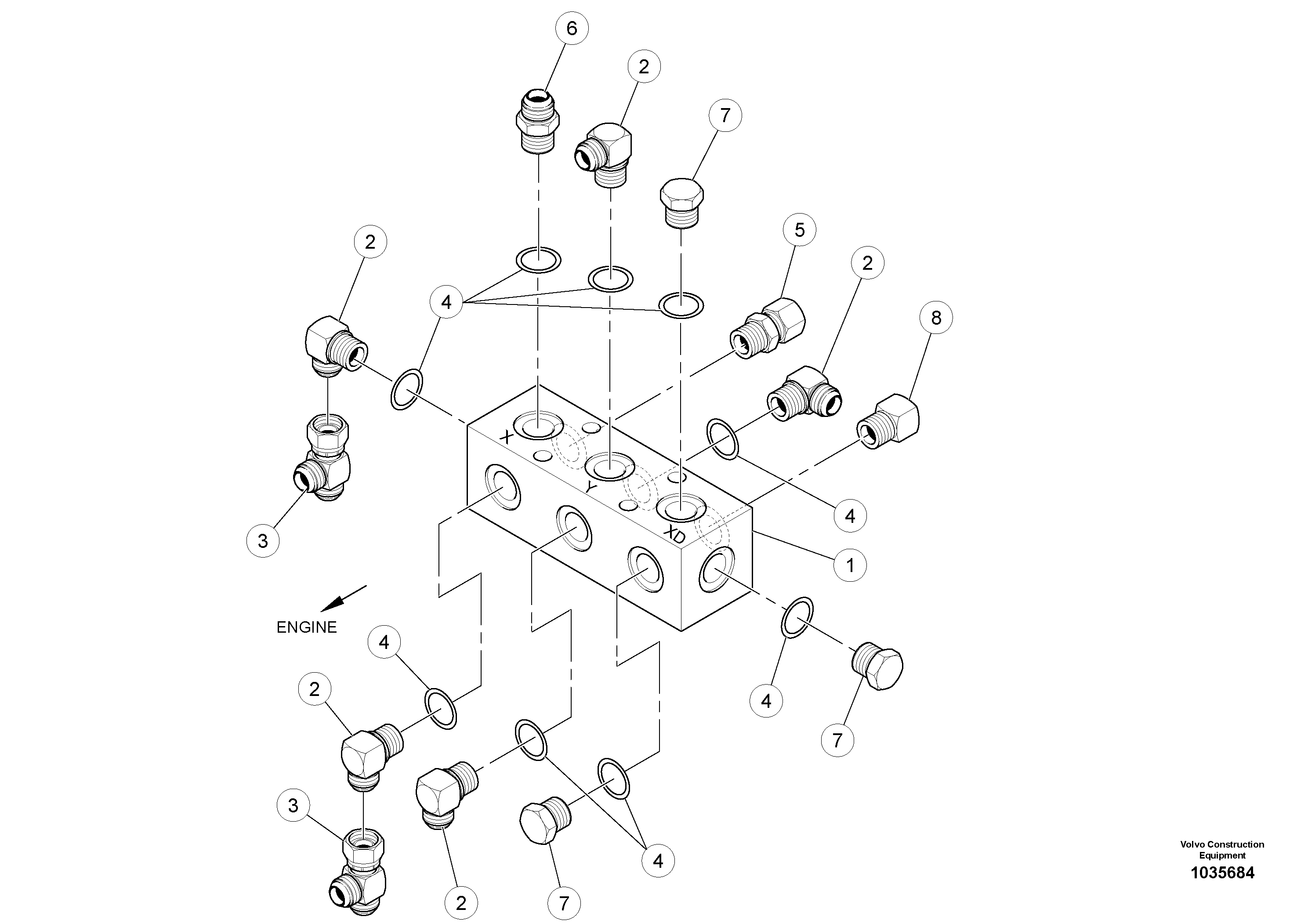 Схема запчастей Volvo PT220RH/PT240RH - 51770 Pilot Line Manifold Assembly 