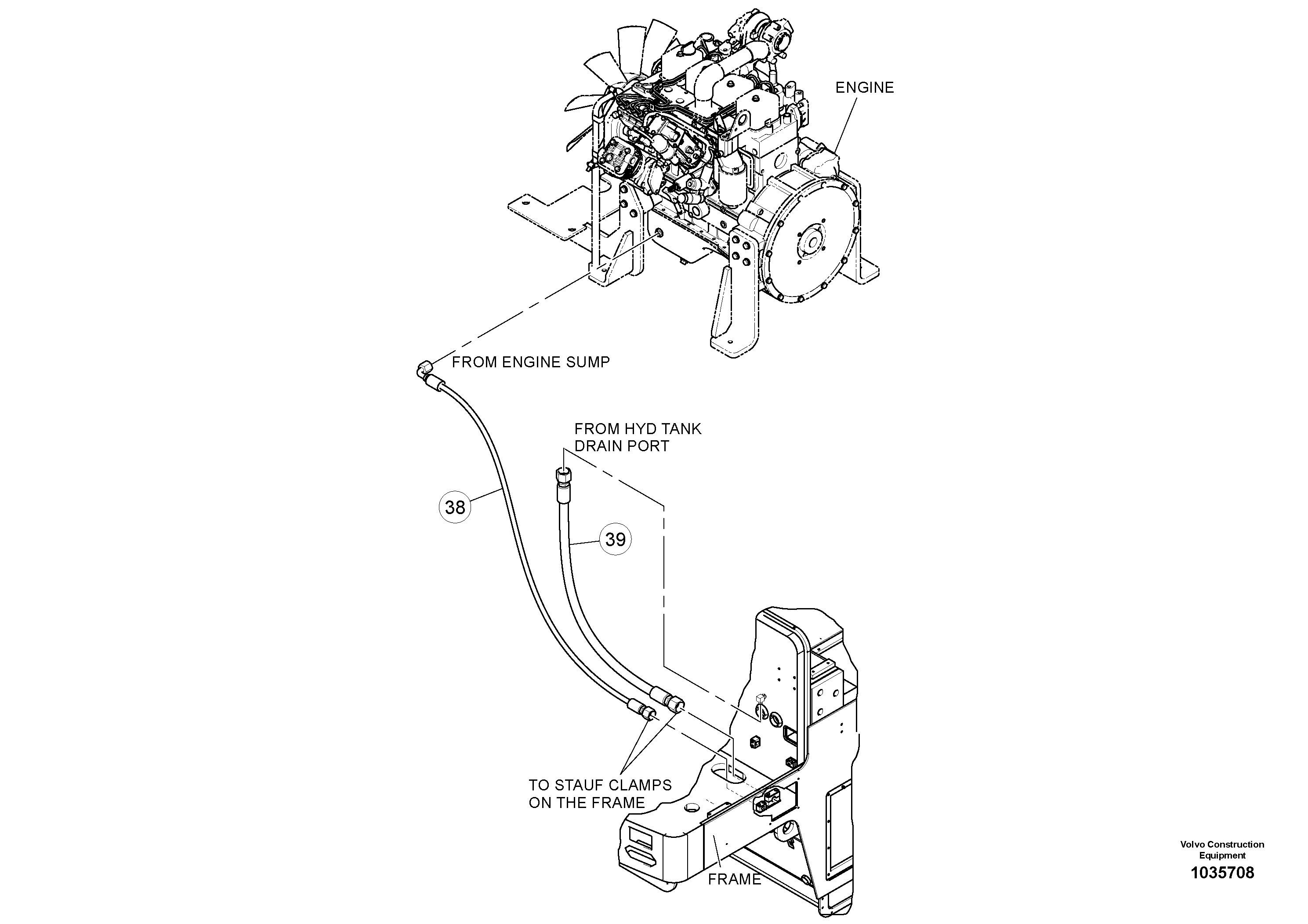 Схема запчастей Volvo PT220RH/PT240RH - 6012 Drain Hose Installation 