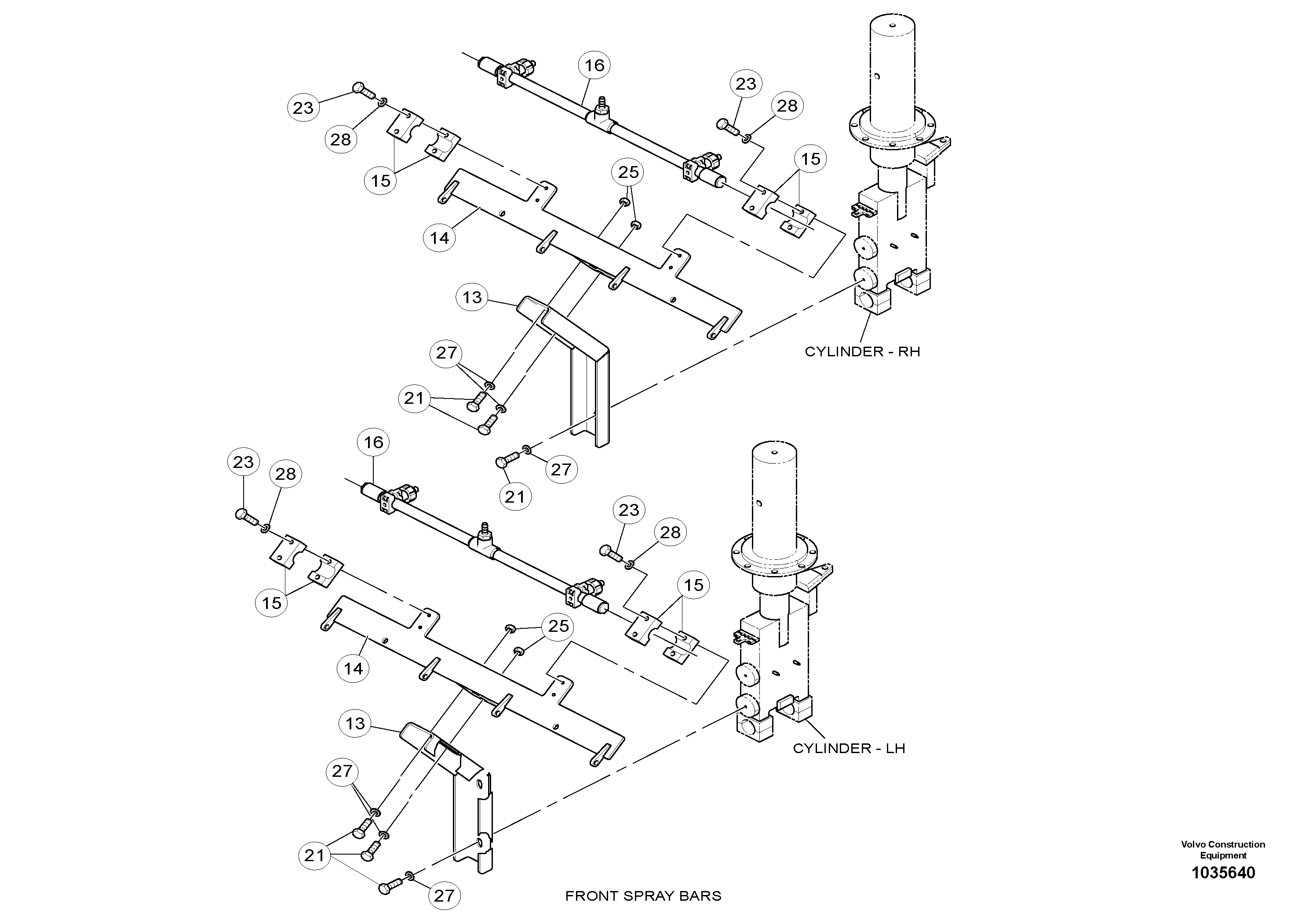 Схема запчастей Volvo PT220RH/PT240RH - 100045 Water System Installation 