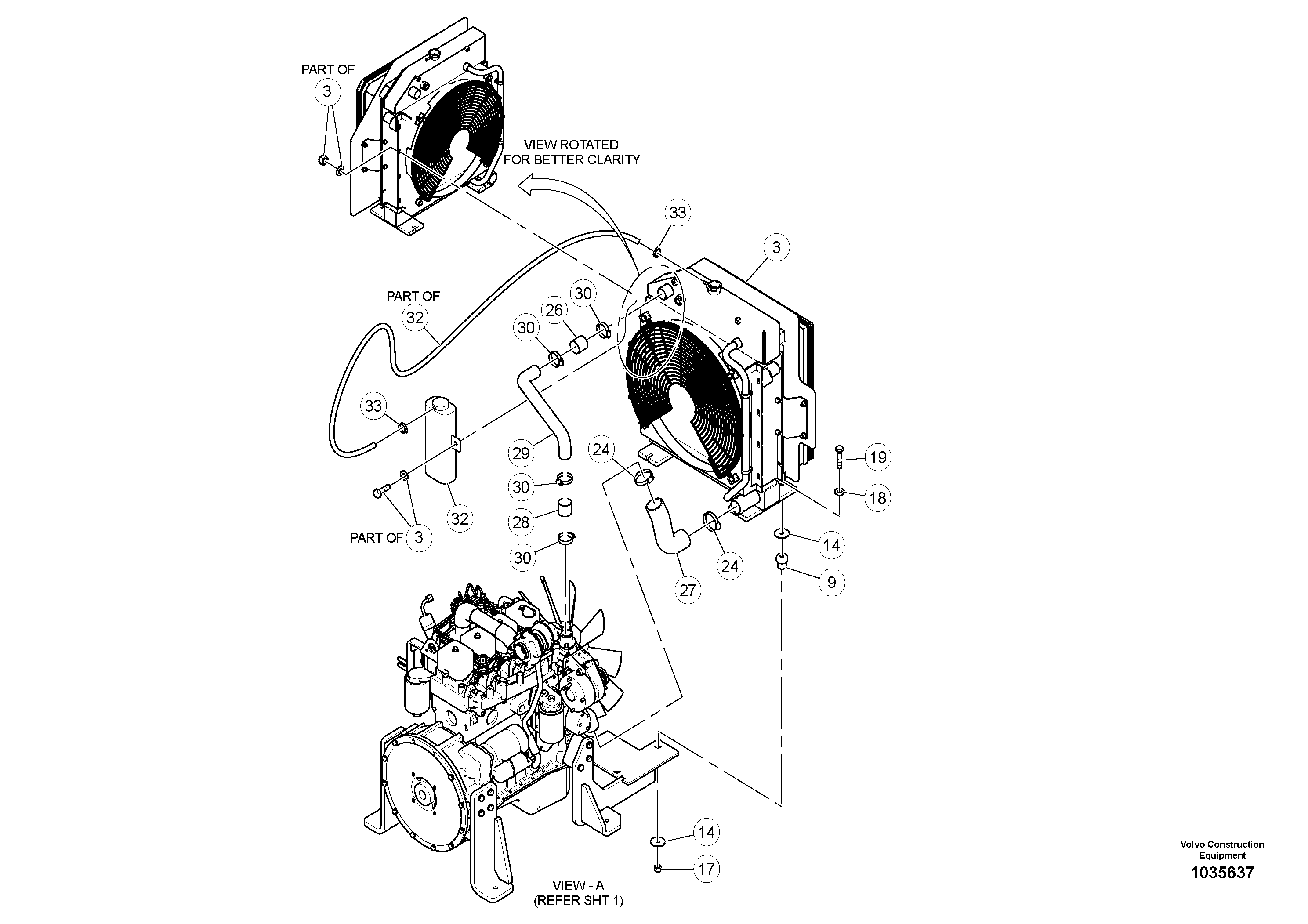 Схема запчастей Volvo PT220RH/PT240RH - 56851 Engine Installation 