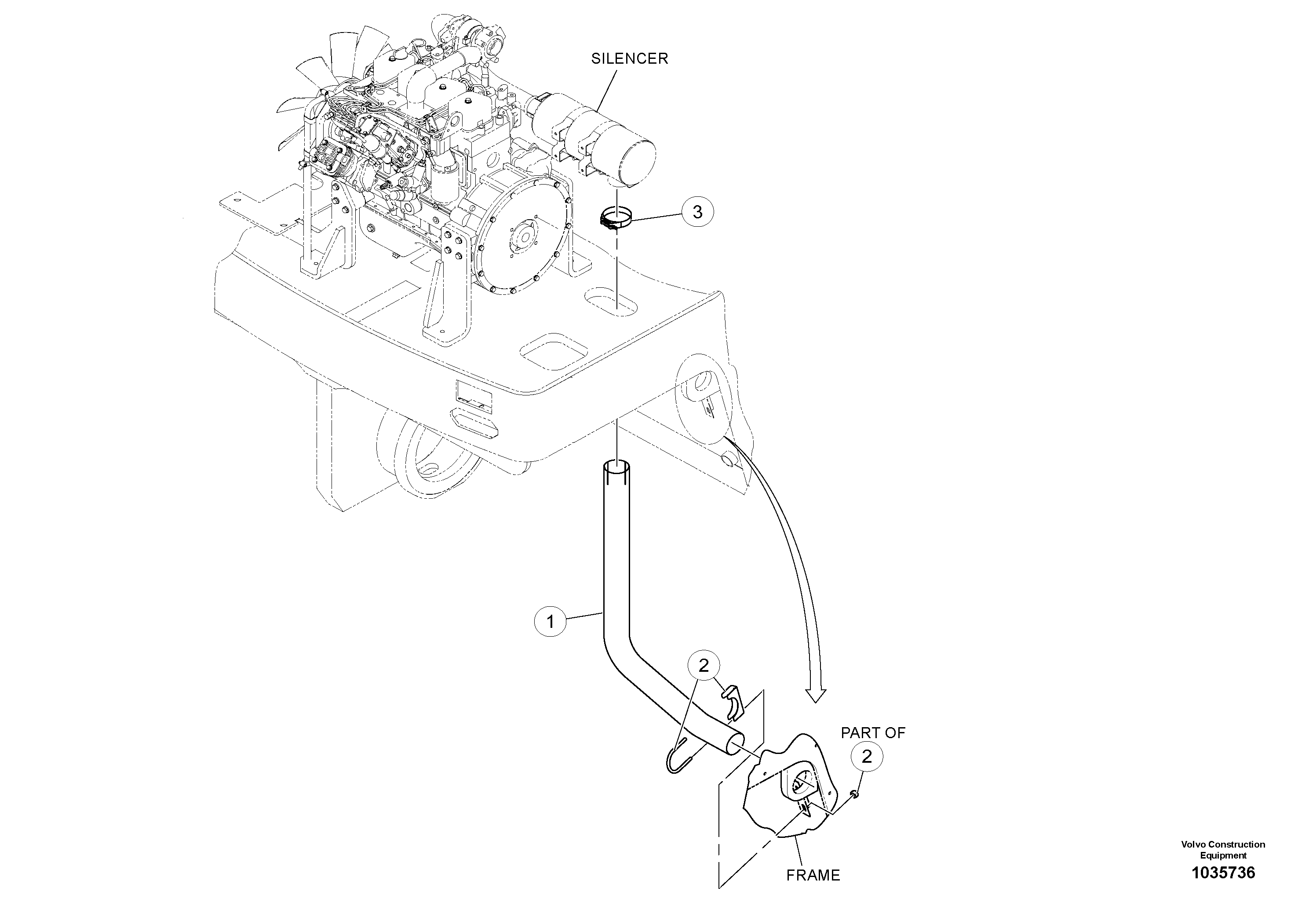 Схема запчастей Volvo PT220RH/PT240RH - 49418 Exhaust Stack Assembly 