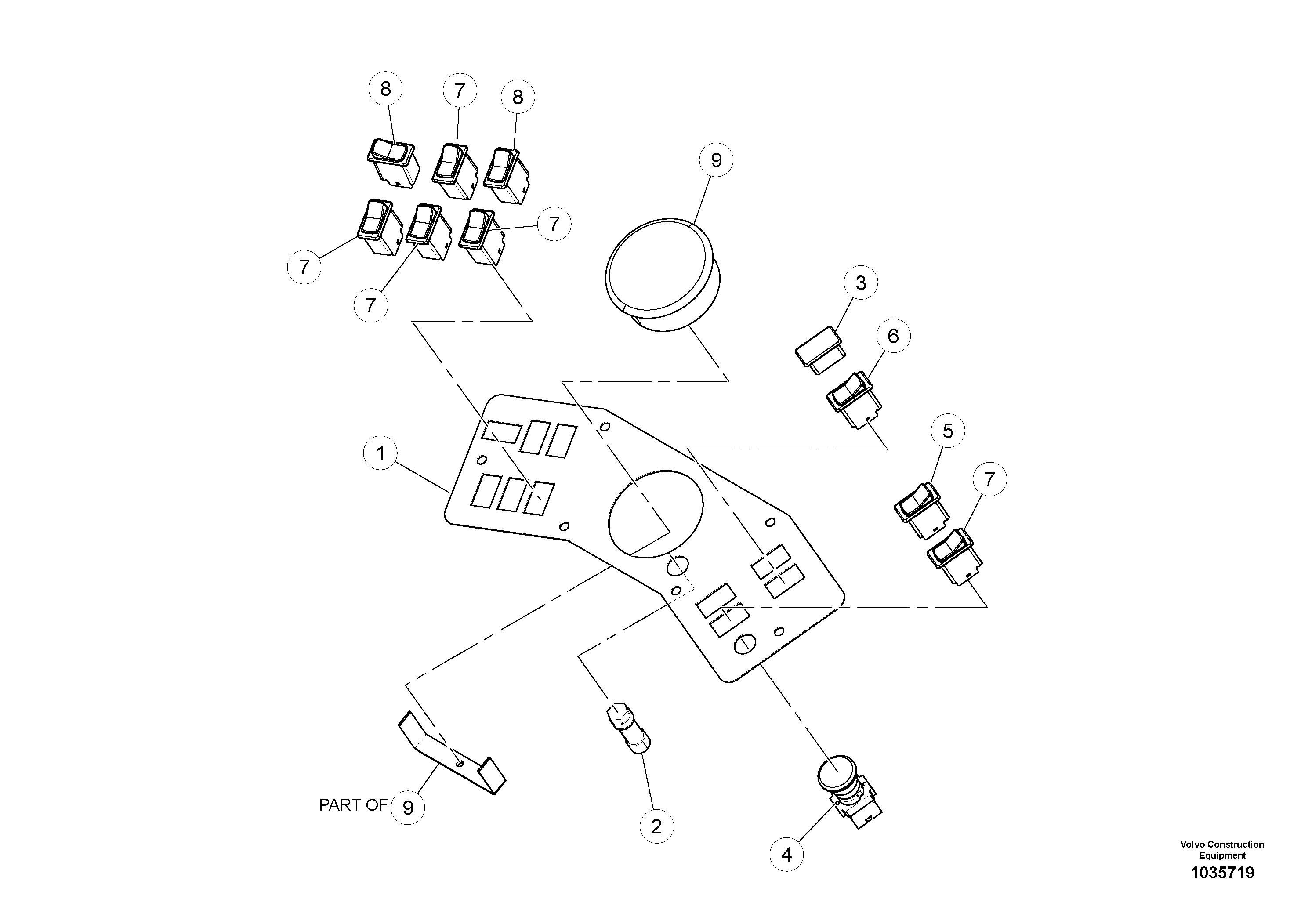 Схема запчастей Volvo PT220RH/PT240RH - 60603 Facia Panel Assembly 