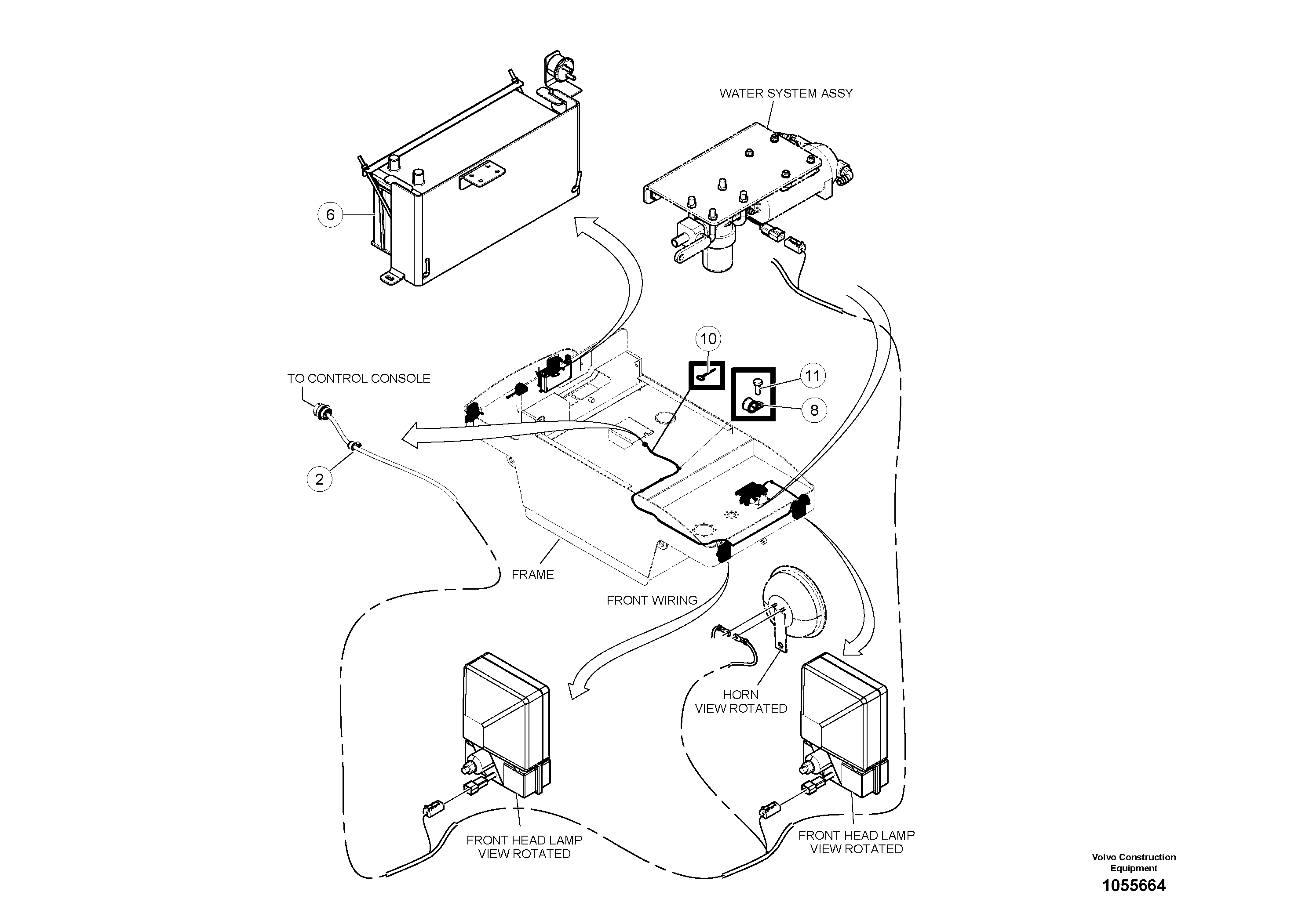 Схема запчастей Volvo PT220RH/PT240RH - 57232 Cabling Installation 