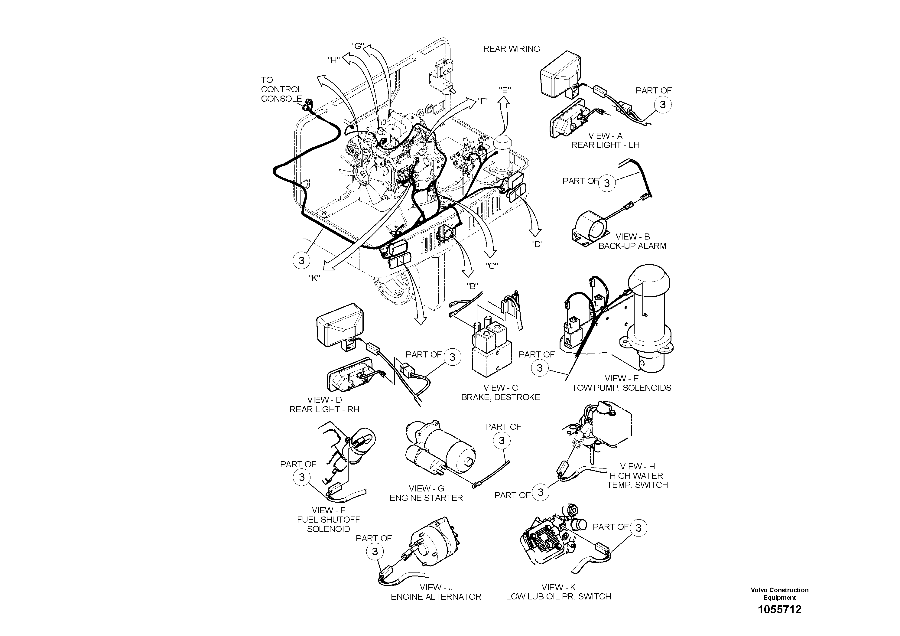 Схема запчастей Volvo PT220RH/PT240RH - 58831 Cabling Installation 