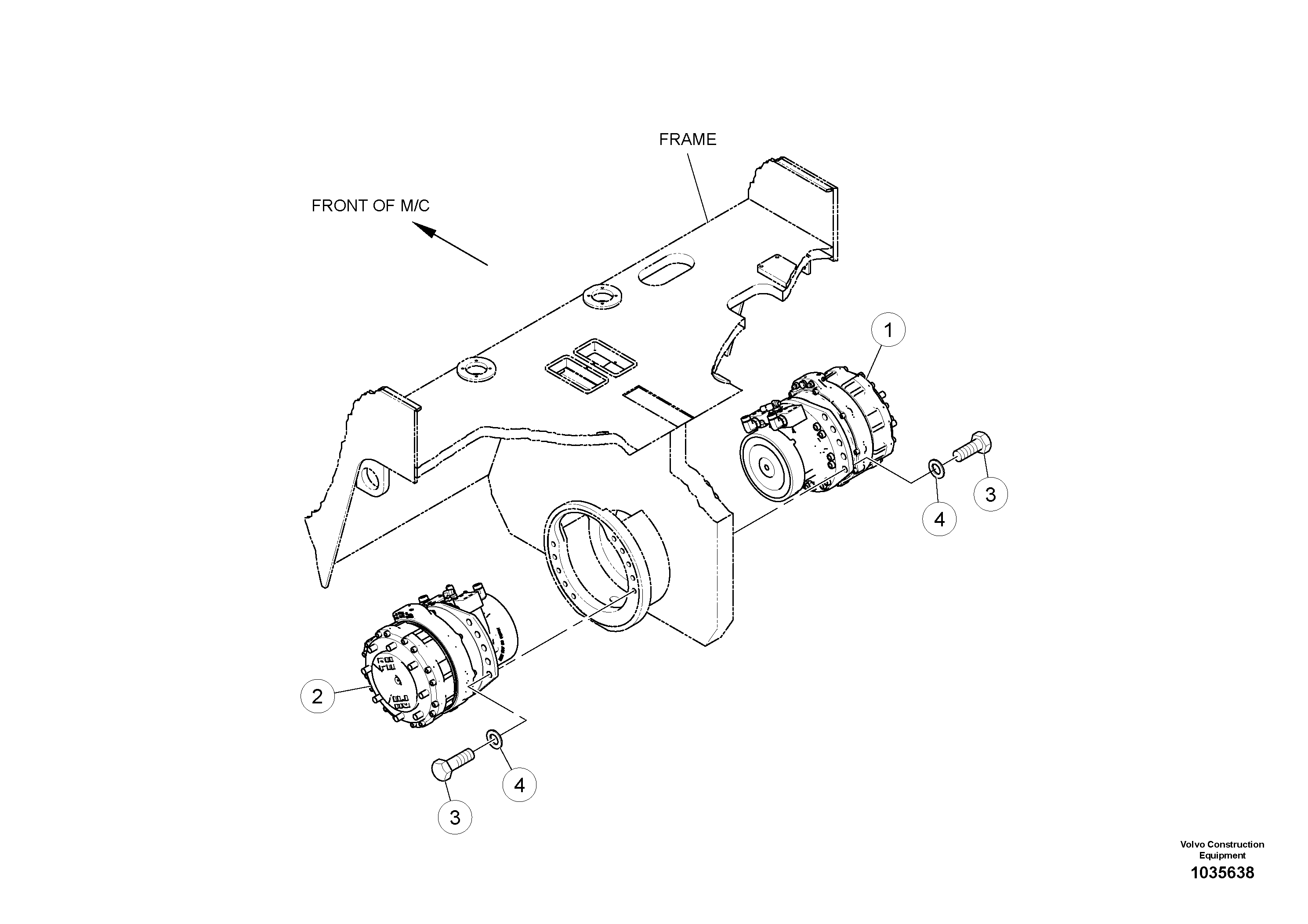 Схема запчастей Volvo PT220RH/PT240RH - 85622 Rear Drive Installation 