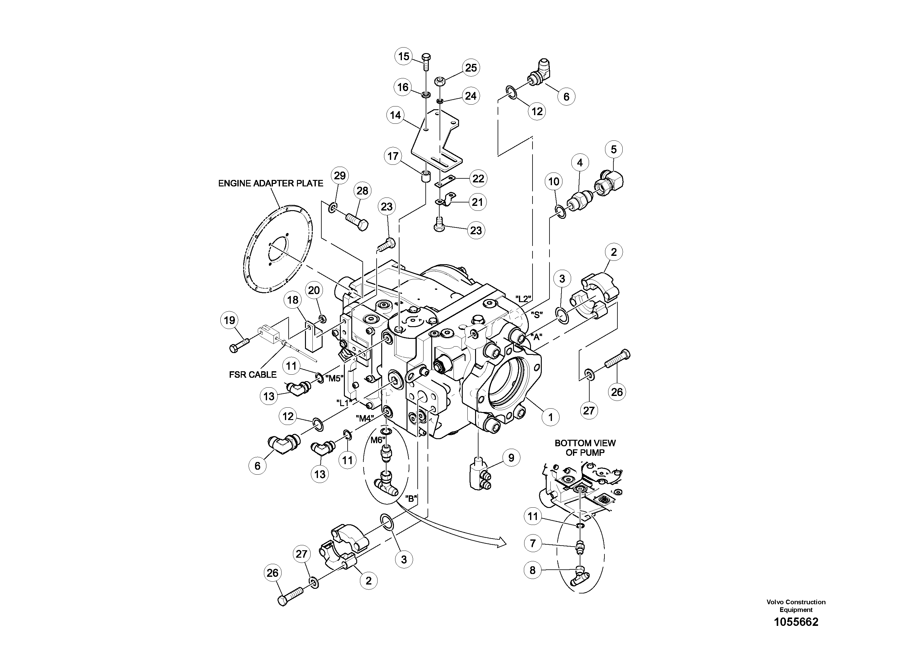 Схема запчастей Volvo PT220RH/PT240RH - 15806 Propulsion Pump Assembly 