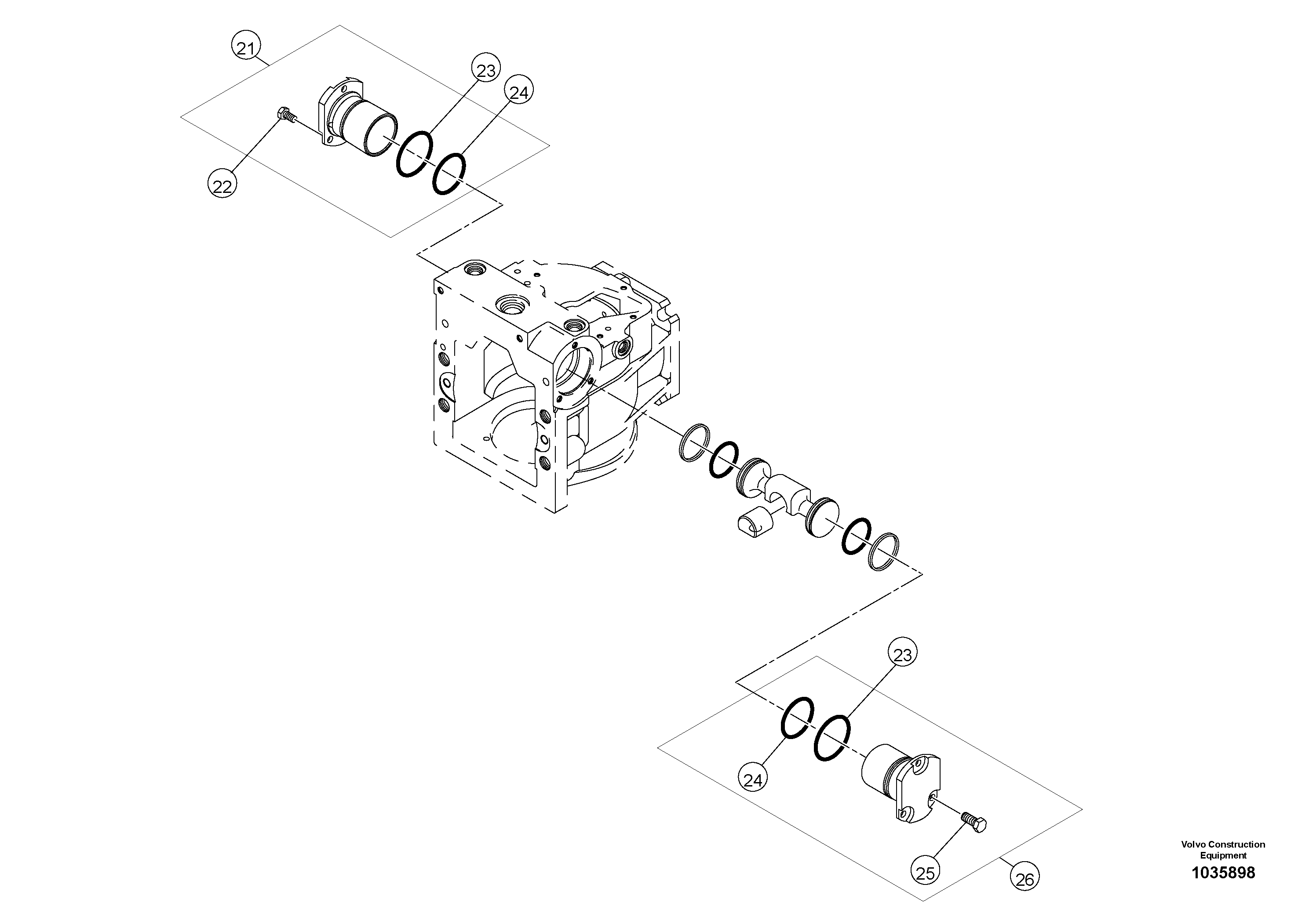 Схема запчастей Volvo PT220RH/PT240RH - 37624 Propulsion Pump - Internal Breakdown 