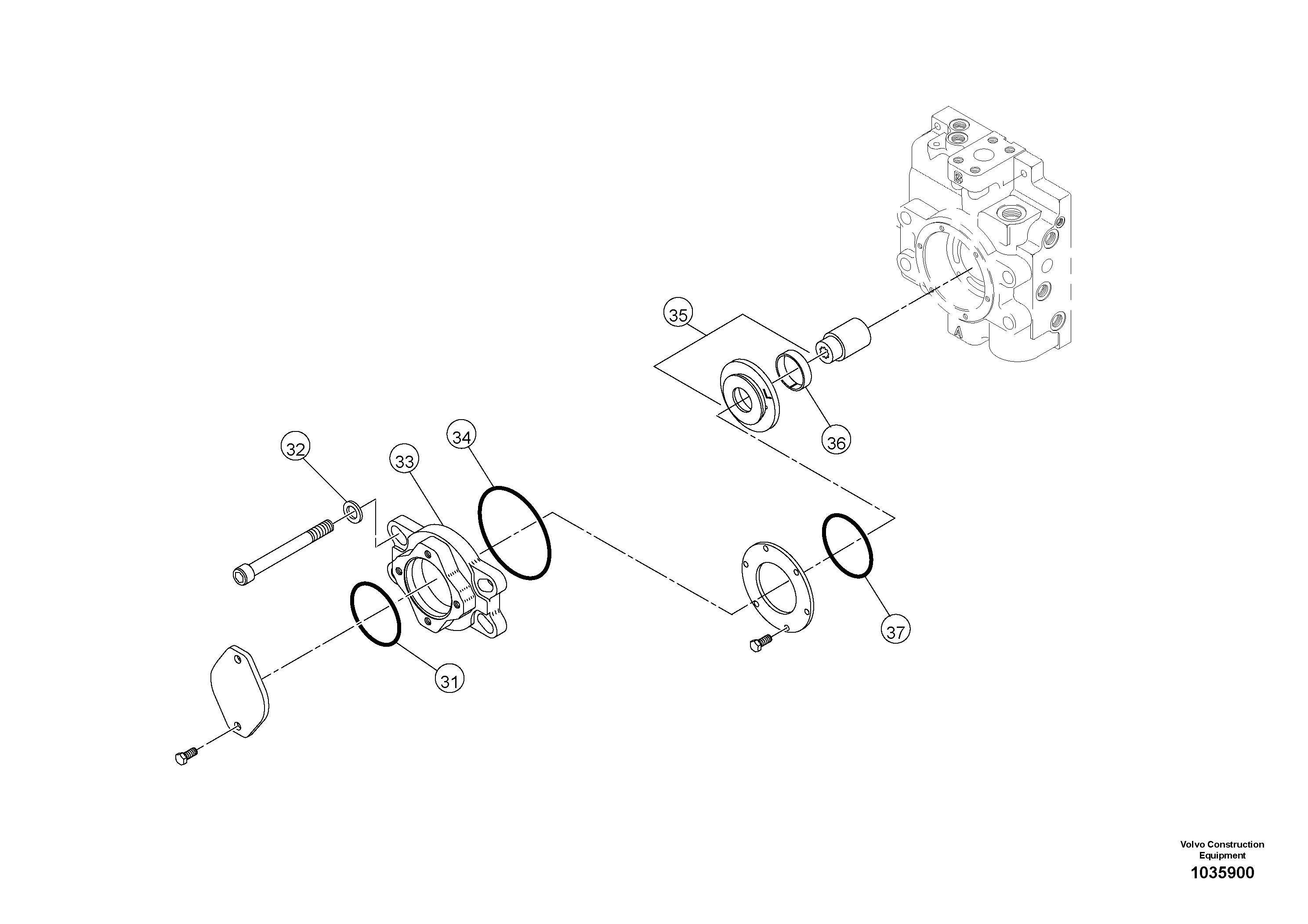 Схема запчастей Volvo PT220RH/PT240RH - 37630 Propulsion Pump - Internal Breakdown 
