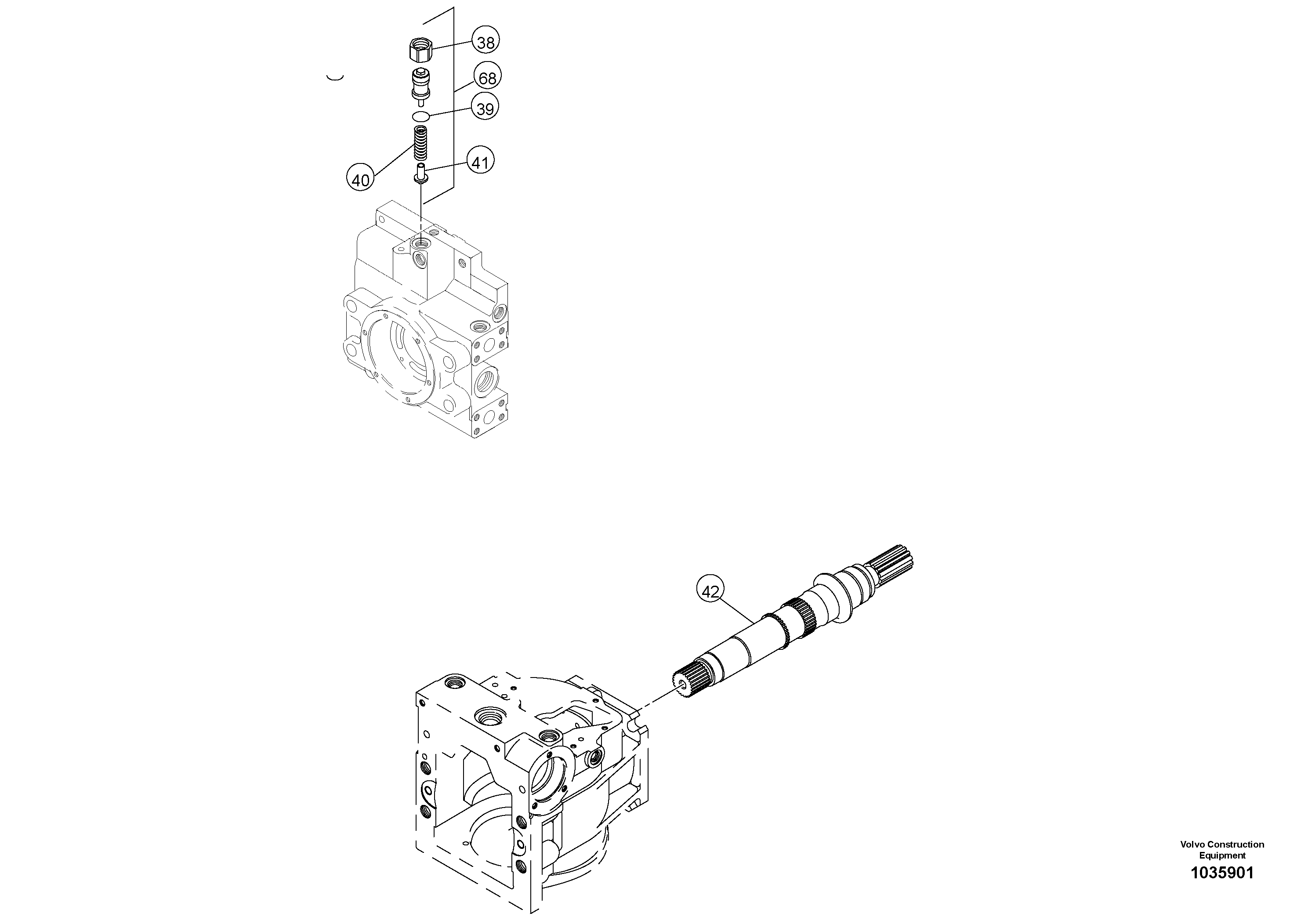 Схема запчастей Volvo PT220RH/PT240RH - 37638 Propulsion Pump - Internal Breakdown 