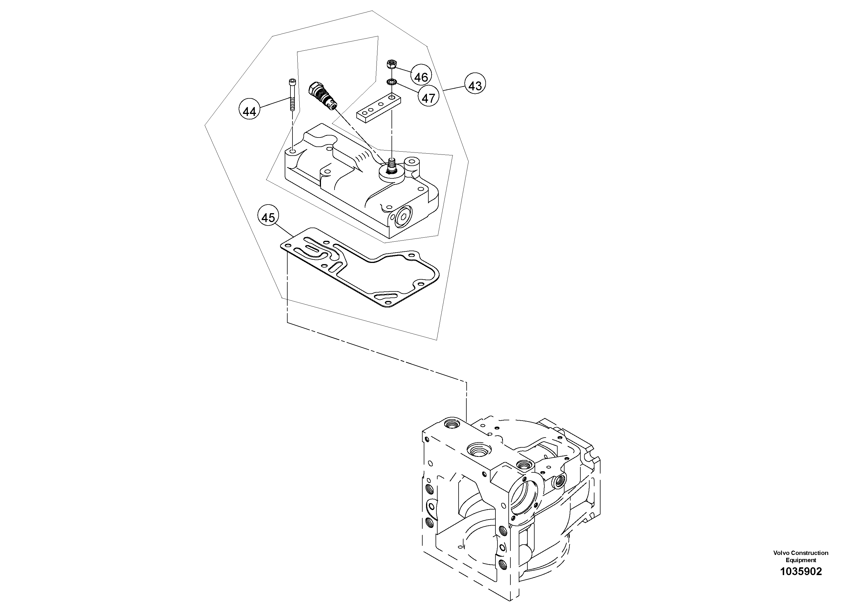 Схема запчастей Volvo PT220RH/PT240RH - 37651 Propulsion Pump - Internal Breakdown 