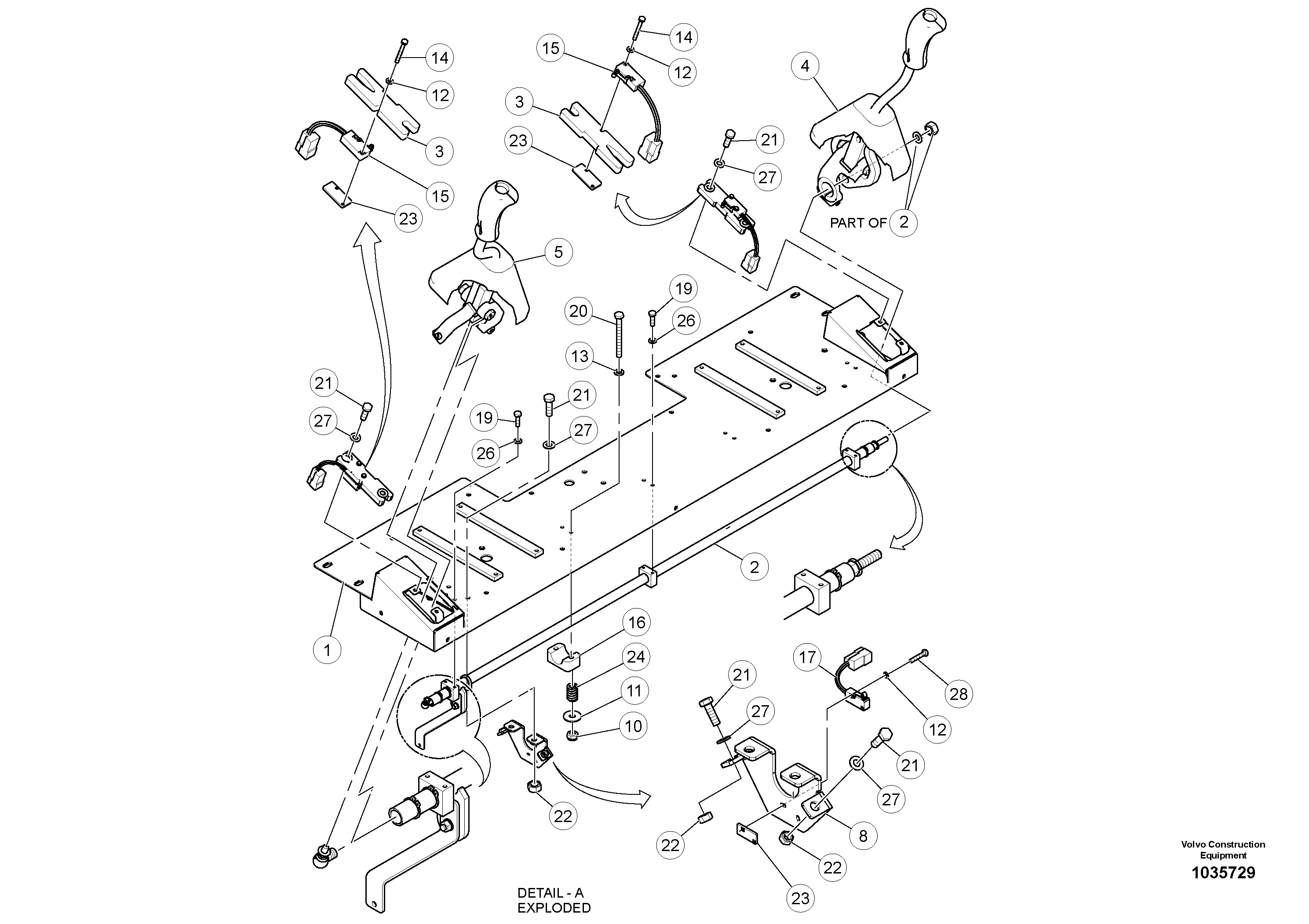 Схема запчастей Volvo PT220RH/PT240RH - 60606 Propulsion Lever Assembly 