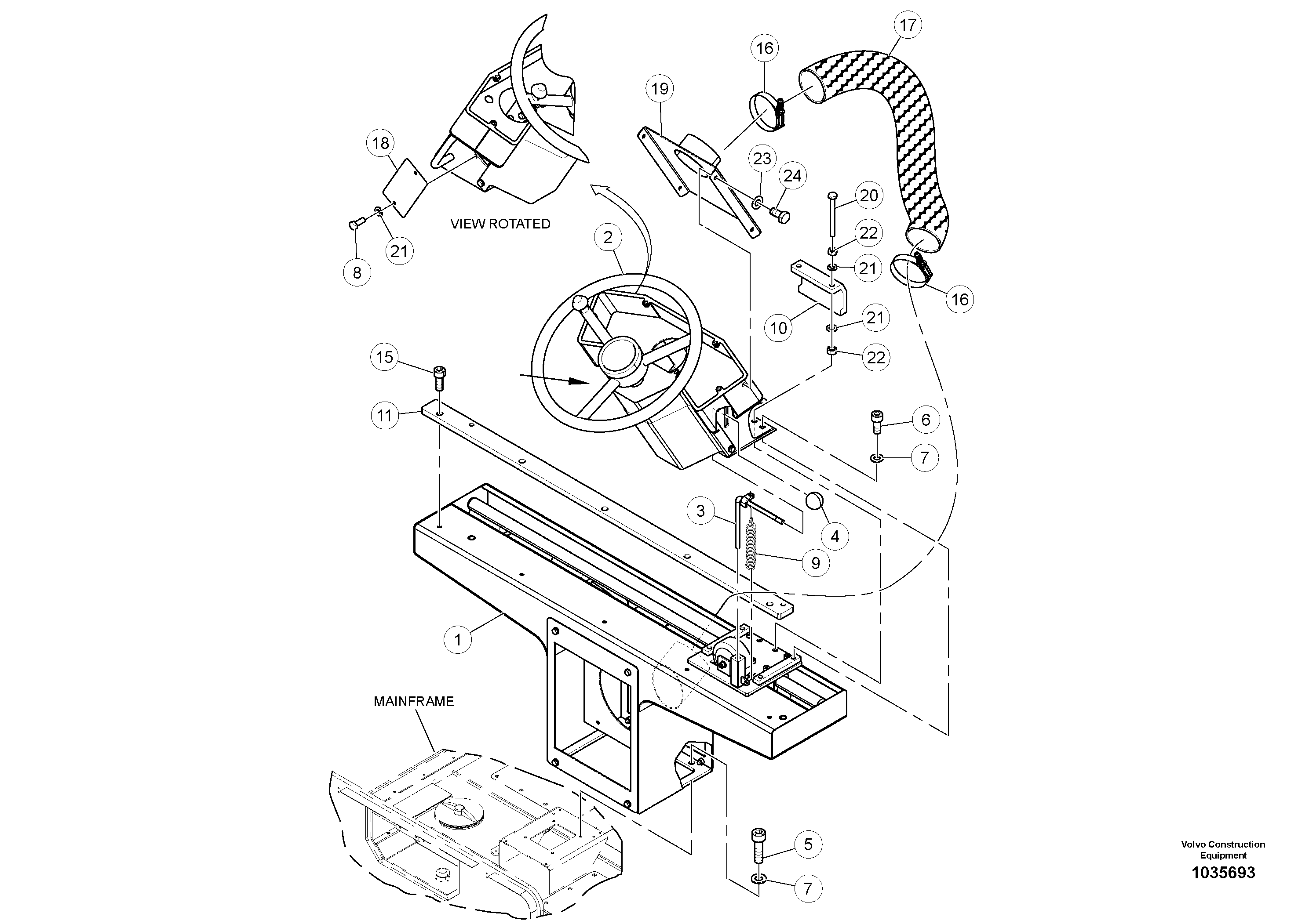 Схема запчастей Volvo PT220RH/PT240RH - 106948 Control Console Installation 