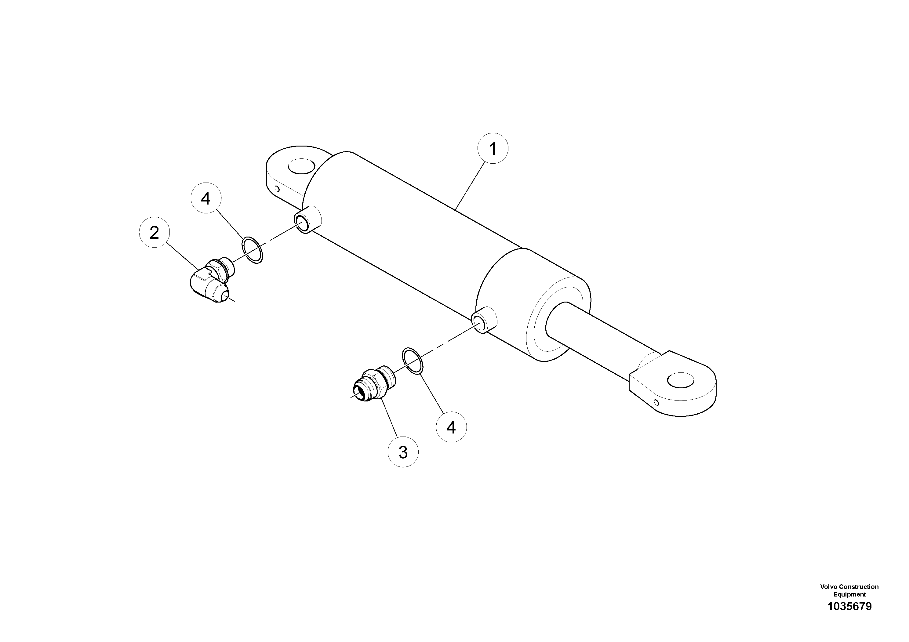 Схема запчастей Volvo PT220RH/PT240RH - 40053 Steering Cylinder Assembly 