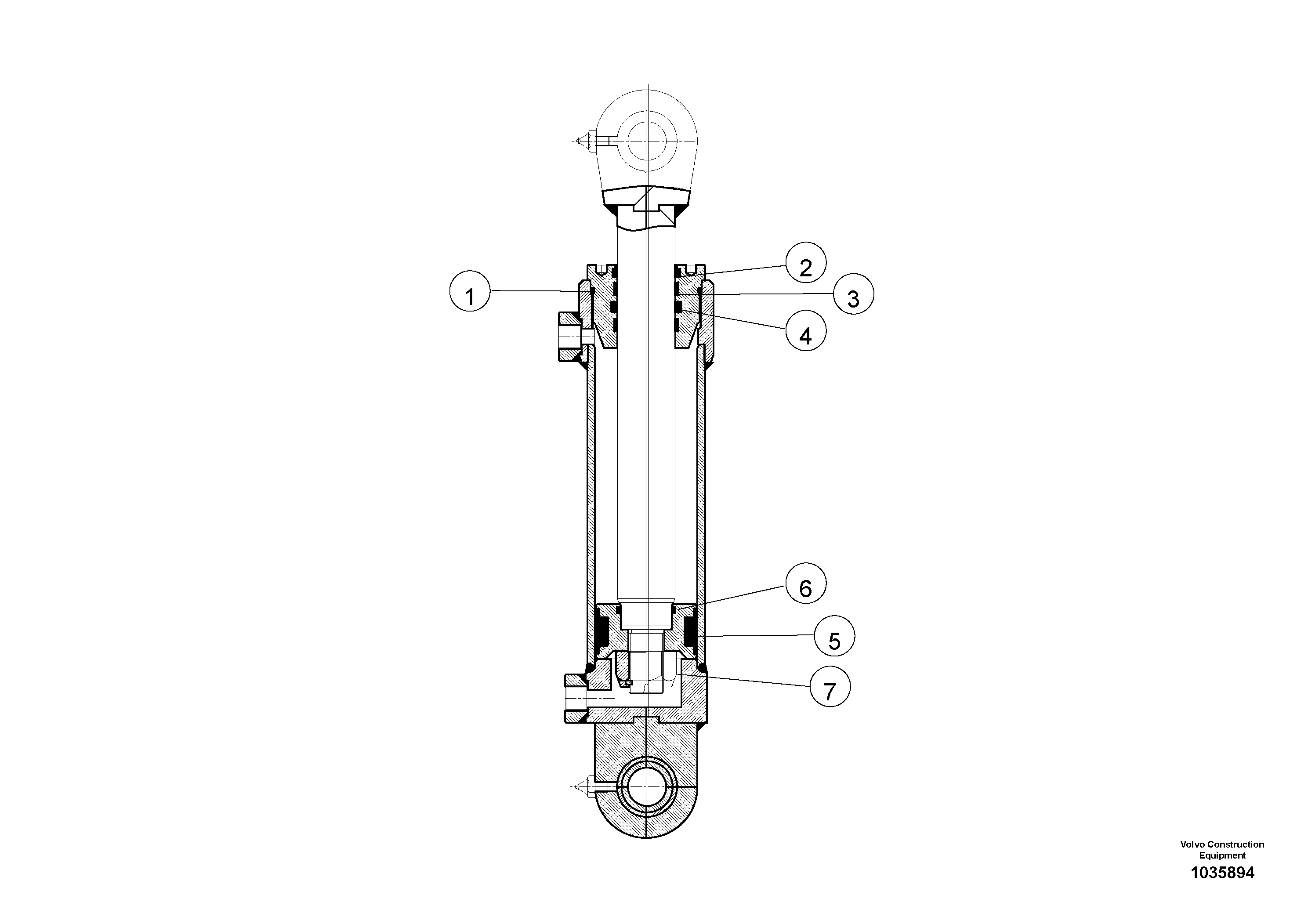 Схема запчастей Volvo PT220RH/PT240RH - 6530 Ремкомплект гидроцилиндра поворота (набор прокладок) 