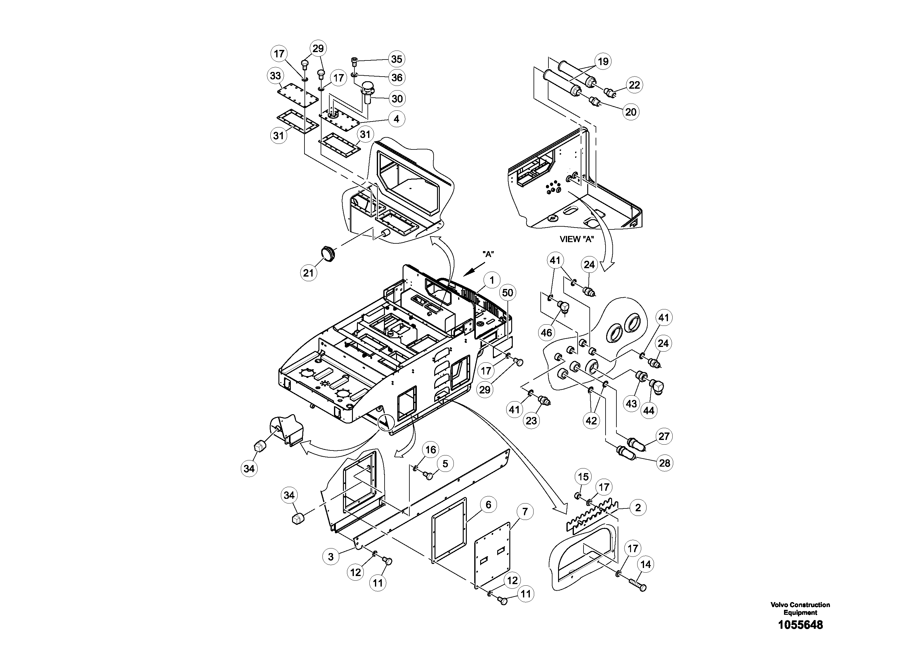 Схема запчастей Volvo PT220RH/PT240RH - 59168 Main Frame Installation 