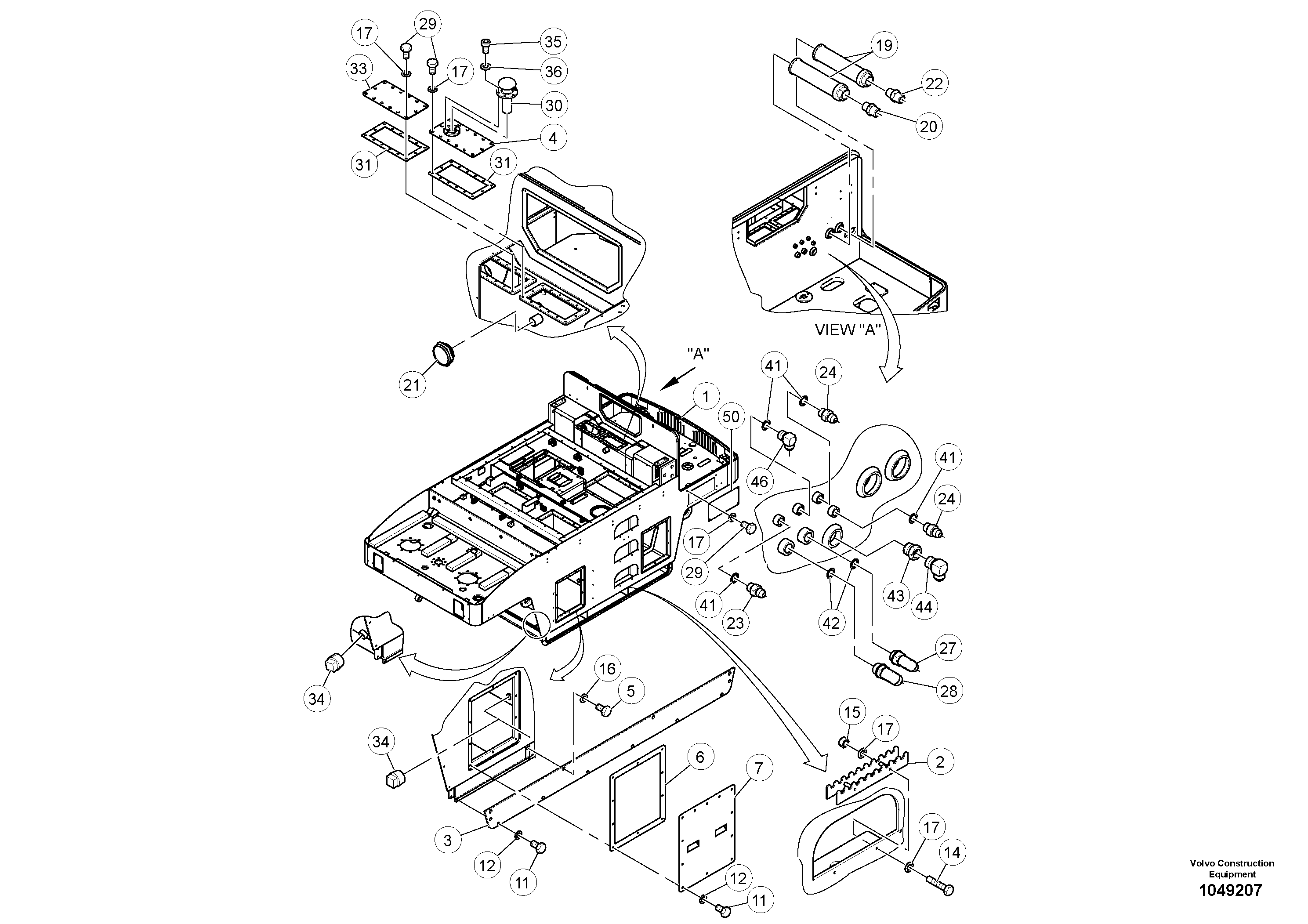 Схема запчастей Volvo PT220RH/PT240RH - 71986 Main Frame Installation 