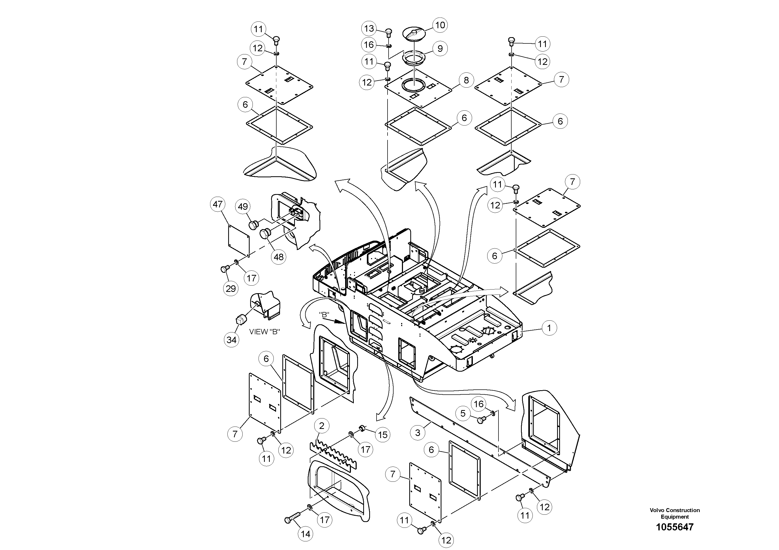Схема запчастей Volvo PT220RH/PT240RH - 78128 Main Frame Installation 
