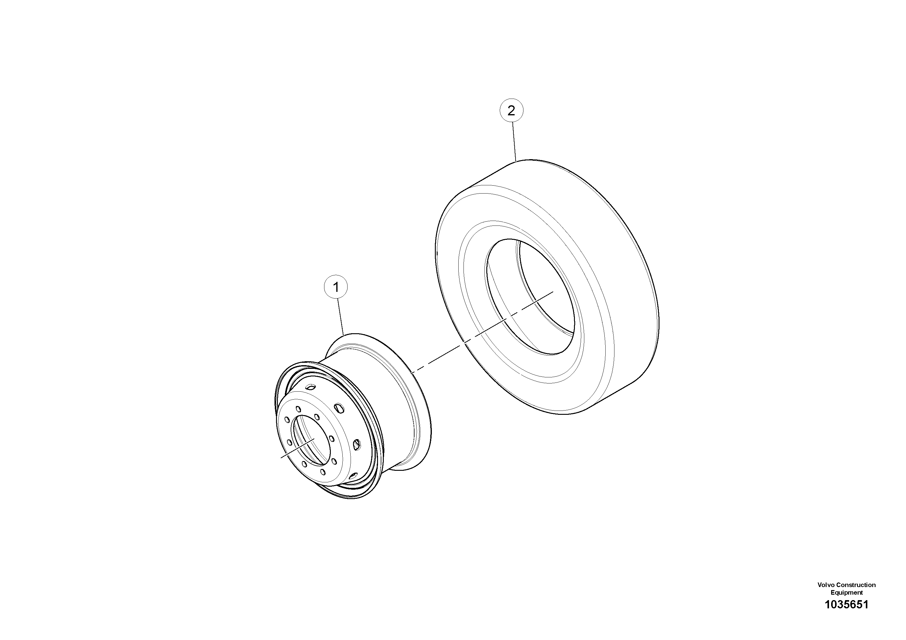 Схема запчастей Volvo PT220RH/PT240RH - 444 Rear Tire Assembly 