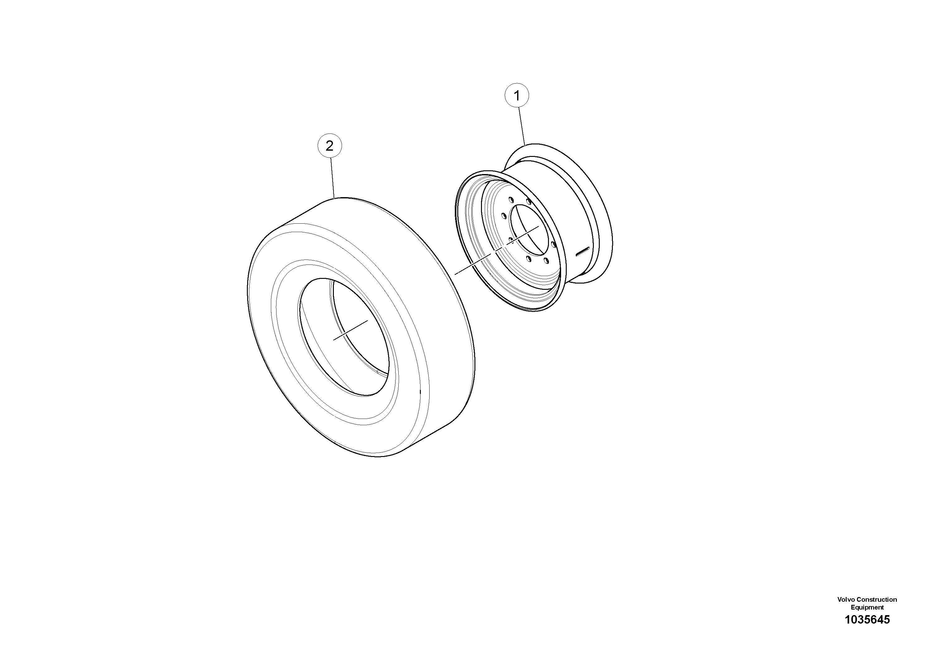 Схема запчастей Volvo PT220RH/PT240RH - 59170 Front Tire Assembly 