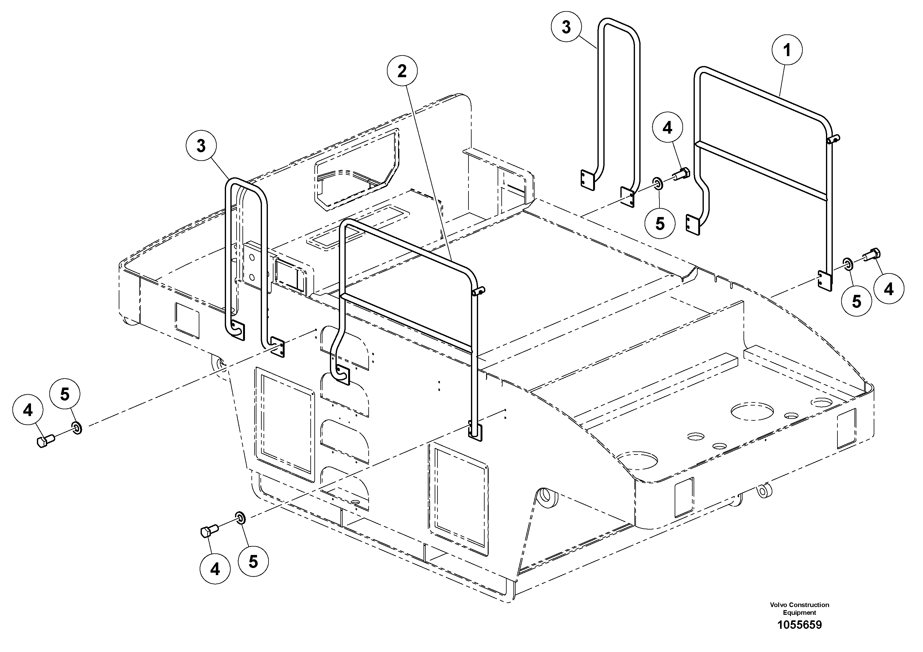 Схема запчастей Volvo PT220RH/PT240RH - 84304 Railing Installation 