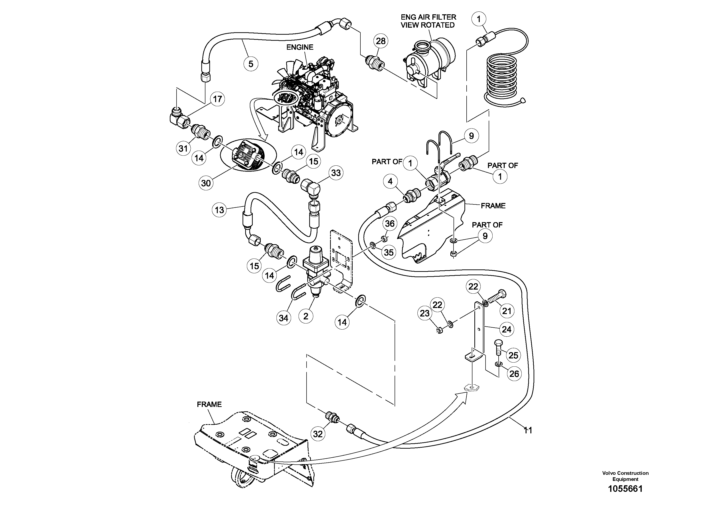Схема запчастей Volvo PT220RH/PT240RH - 50789 Tyre Inflation Installation 