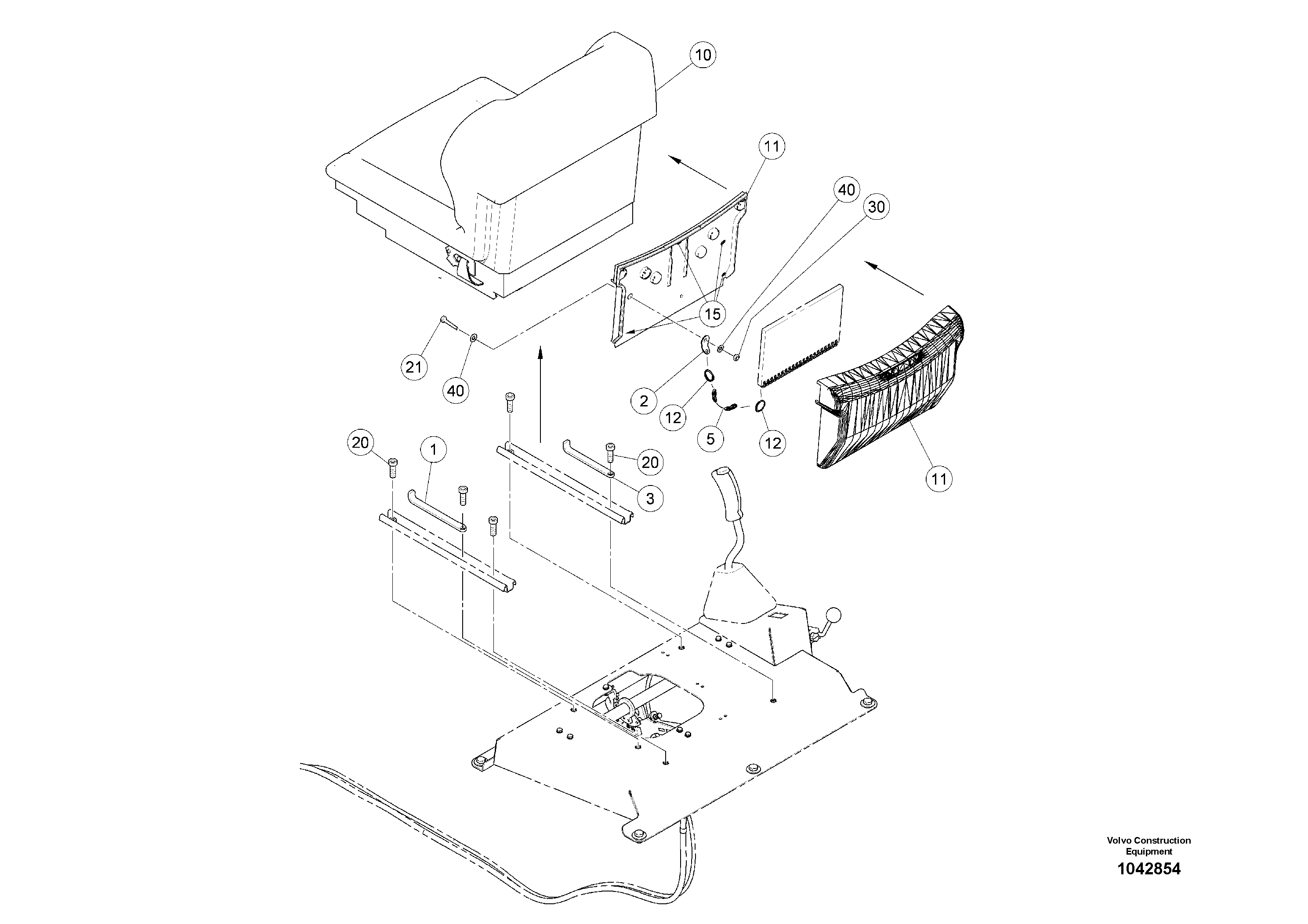 Схема запчастей Volvo DD22 S/N 20784 - - 75099 Seat kit 