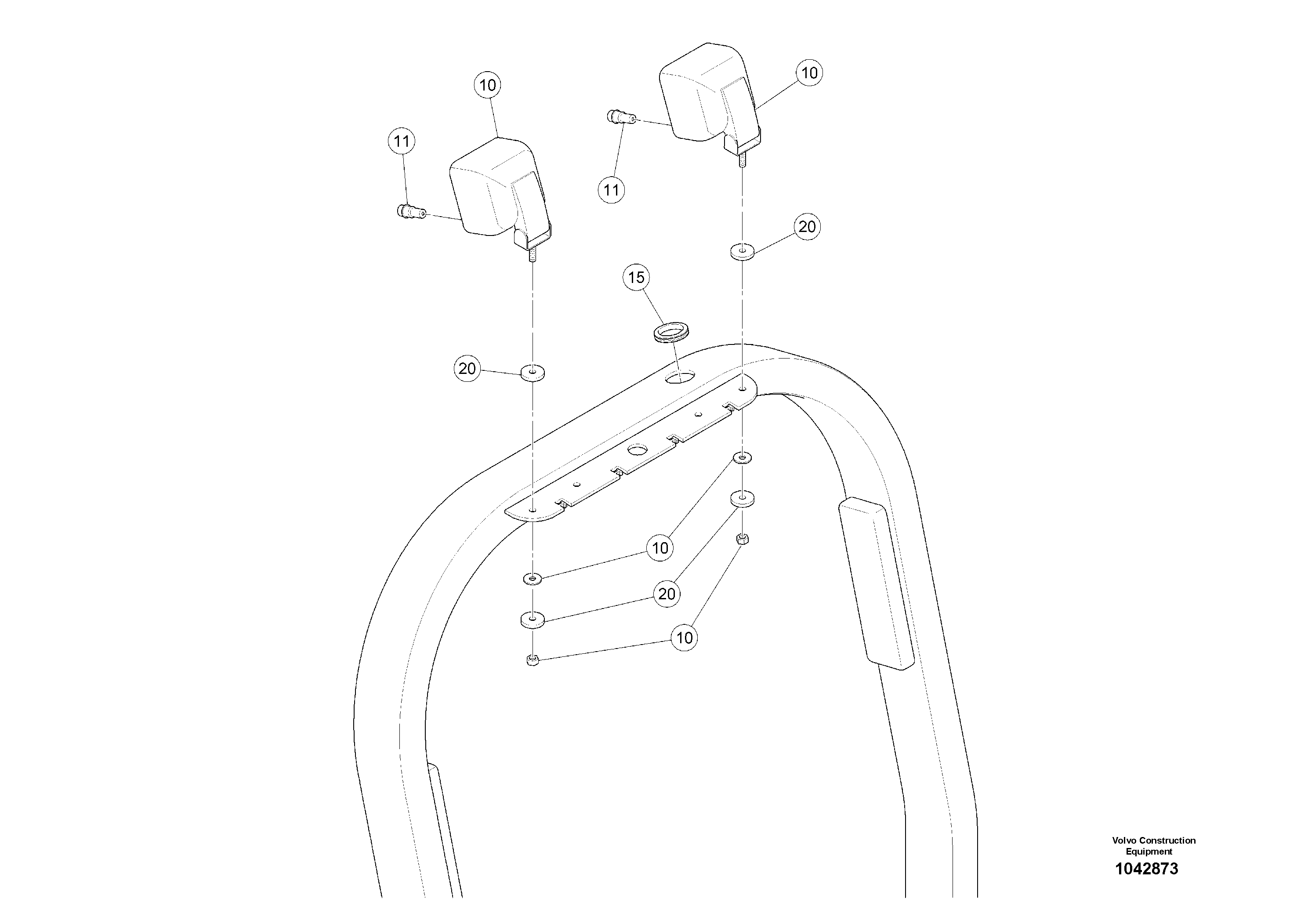 Схема запчастей Volvo DD24 S/N 20661 - - 60156 work lights 