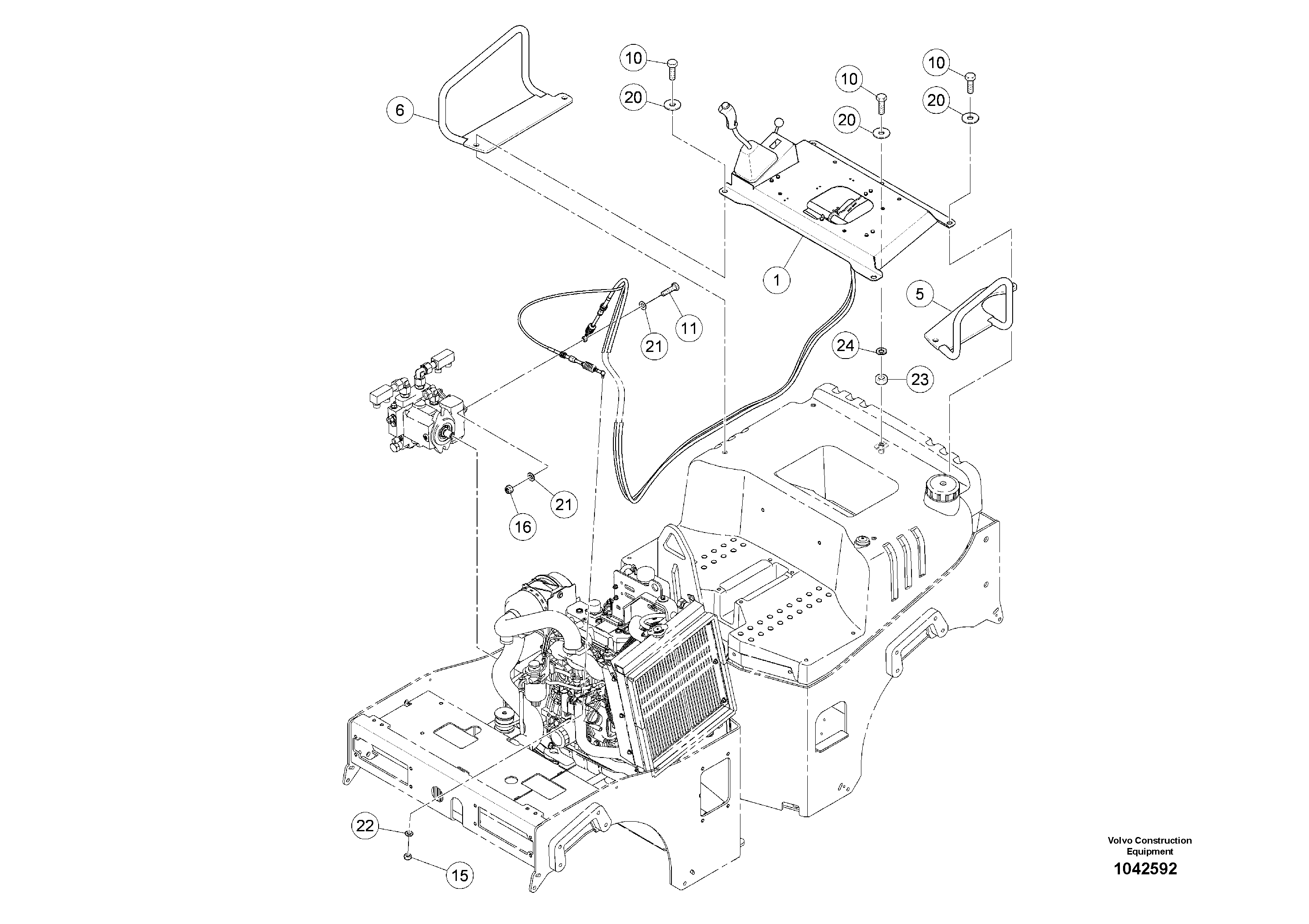 Схема запчастей Volvo DD24 S/N 20661 - - 89152 Console Kit 
