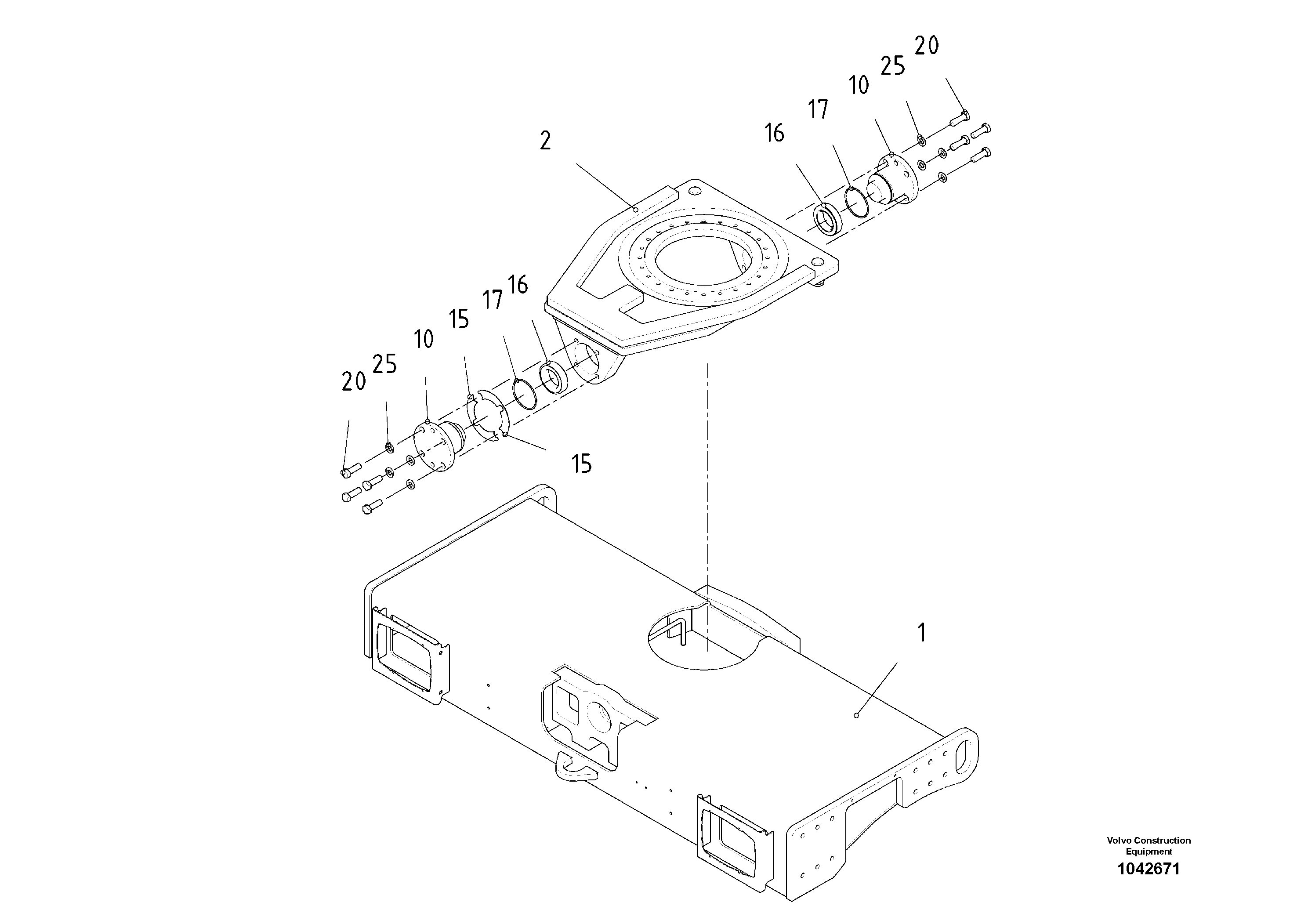 Схема запчастей Volvo DD85 S/N 21362 - - 50625 Traverse Front 