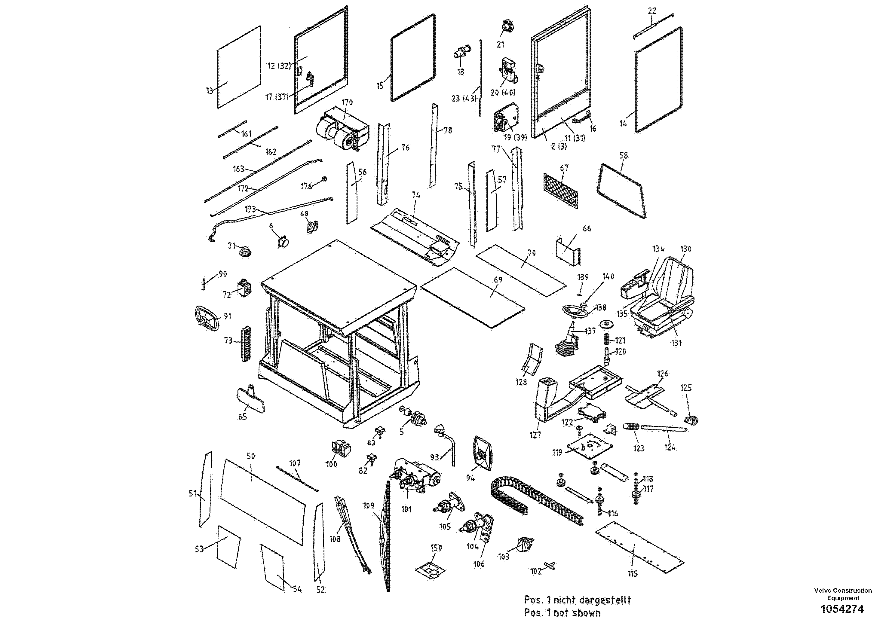 Схема запчастей Volvo DD85 S/N 21362 - - 90206 Cab 