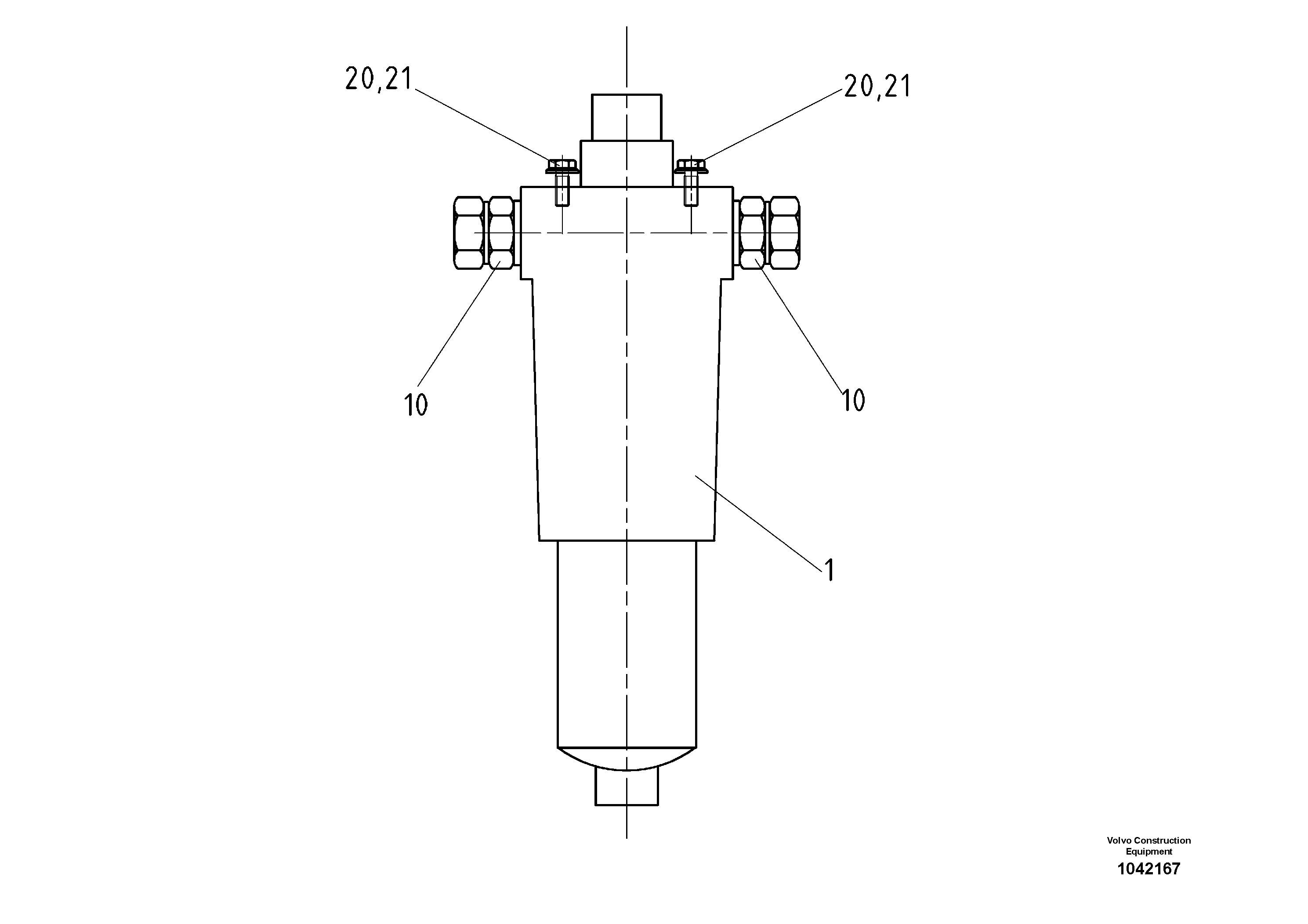 Схема запчастей Volvo DD85 S/N 21362 - - 54095 Oil filter pre-assemble 