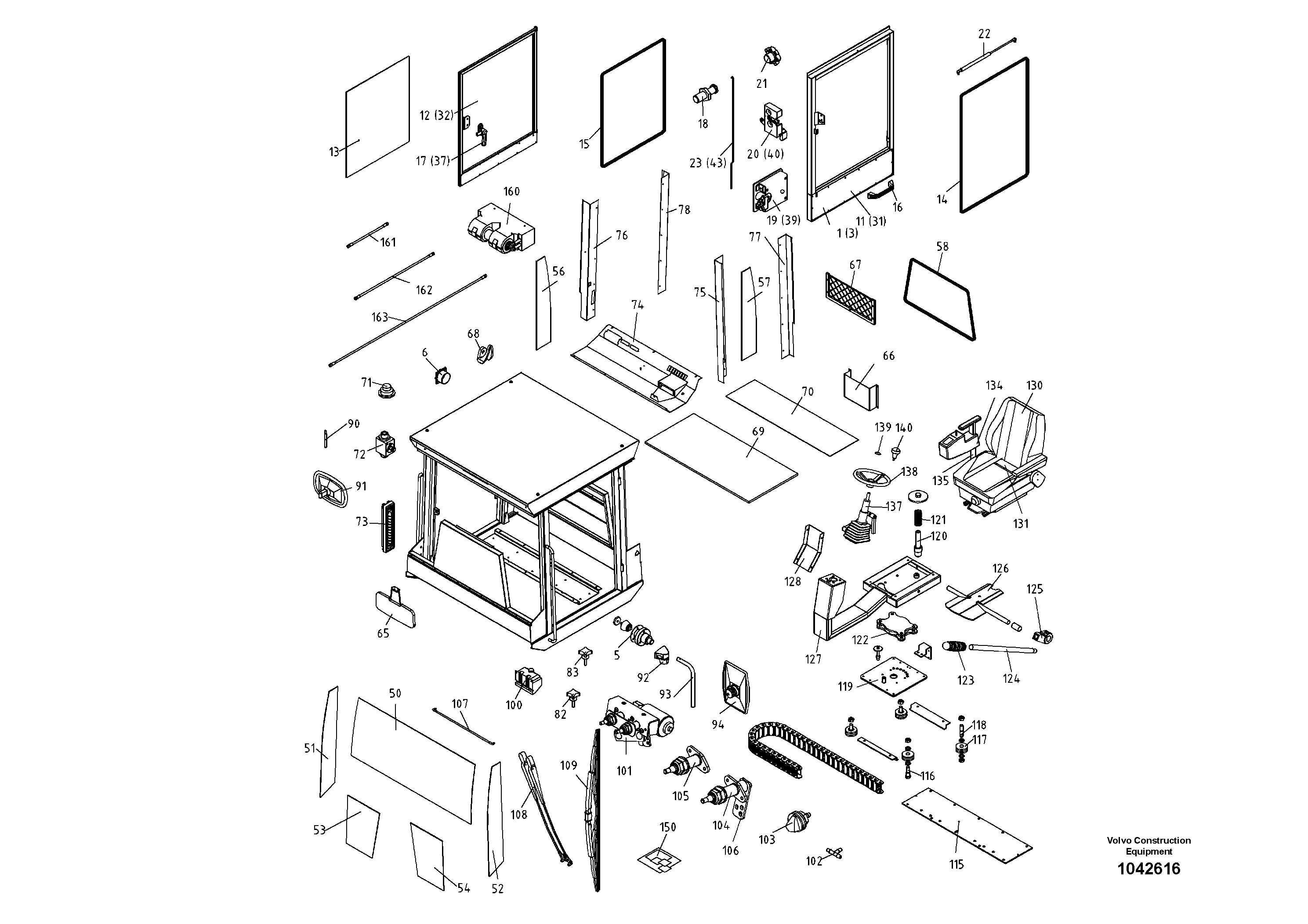 Схема запчастей Volvo DD95 S/N 20624 - - 75920 Cab 